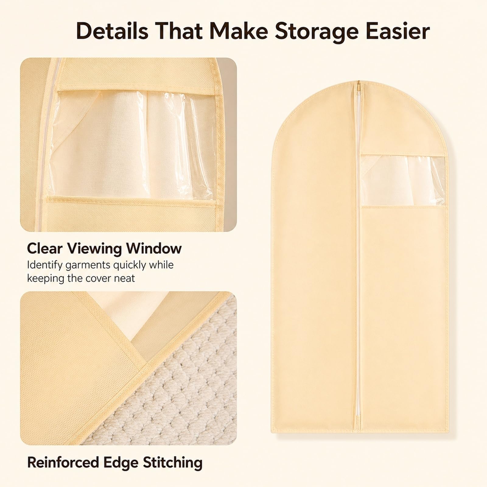 Bolsas Guardar Ropa Funda Ropa PEVA Fundas con Cremallera Fundas Ropa Transparente Protector de Prendas Bolsas para Colgar Ropa Antipolvo para Colgar Ropa para Cambios Temporada