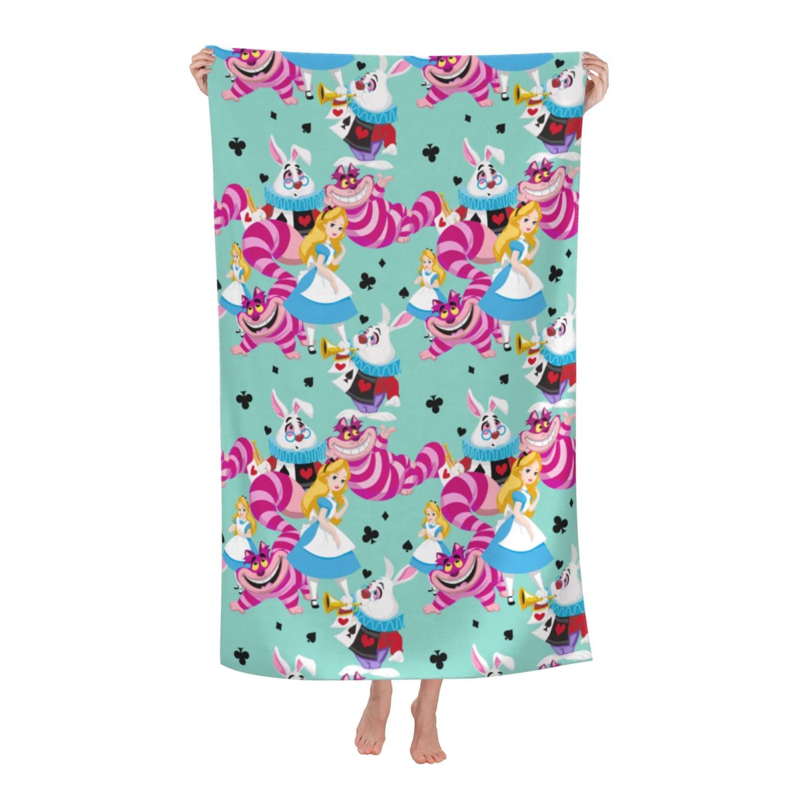 Amazon｜不思議の国のアリス バスタオル 大判 吸水 フェイスタオル 速