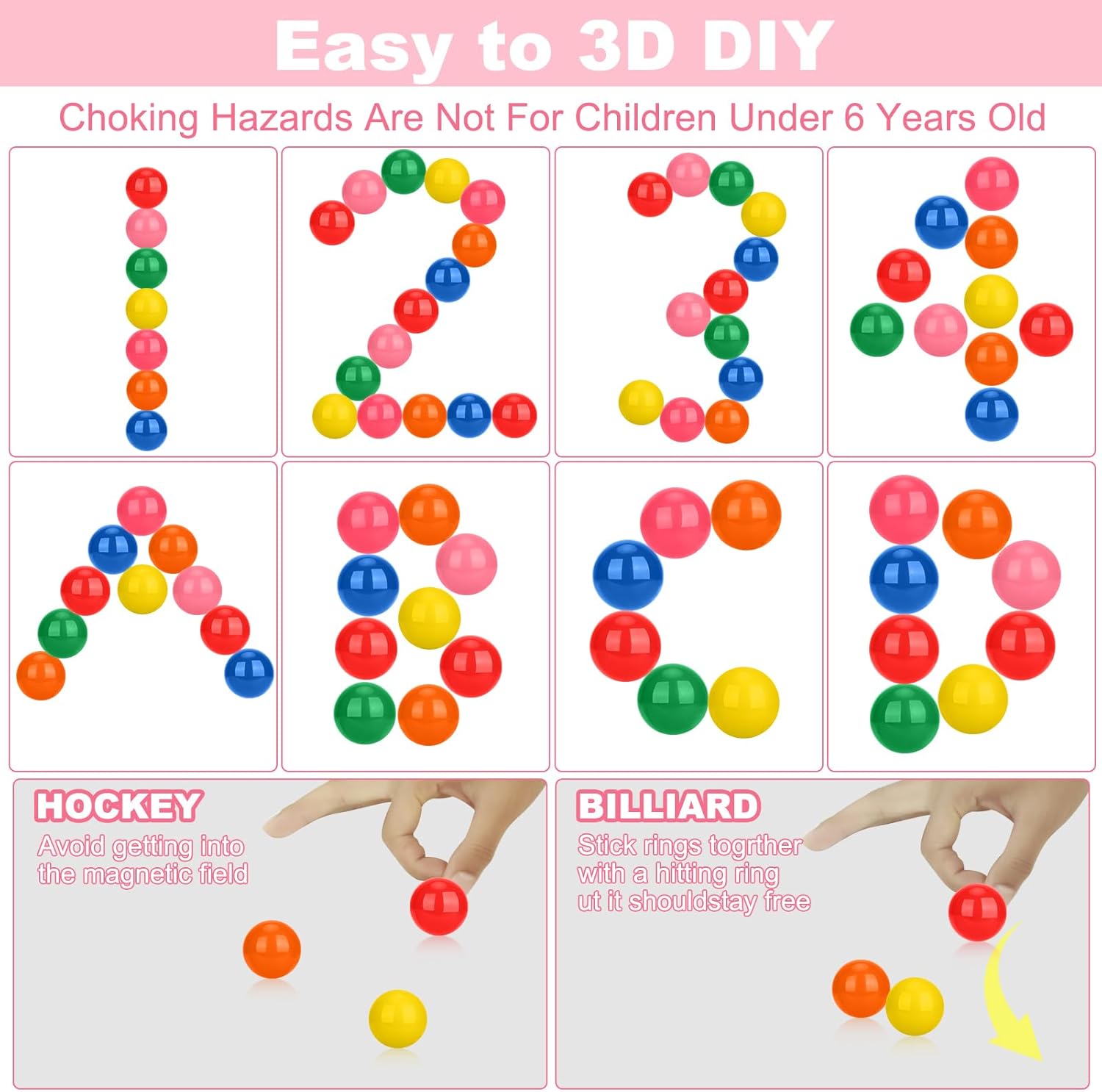 21Pcs Colorful Magnet Stone Ball Fidget Toy, DIY Hematite Stones Toys for Adults, Science Kit for Anxiety Relief, Magnetic Rattle Snake Birthday Easter Gift Egg Filler Stuffer Party Favors
