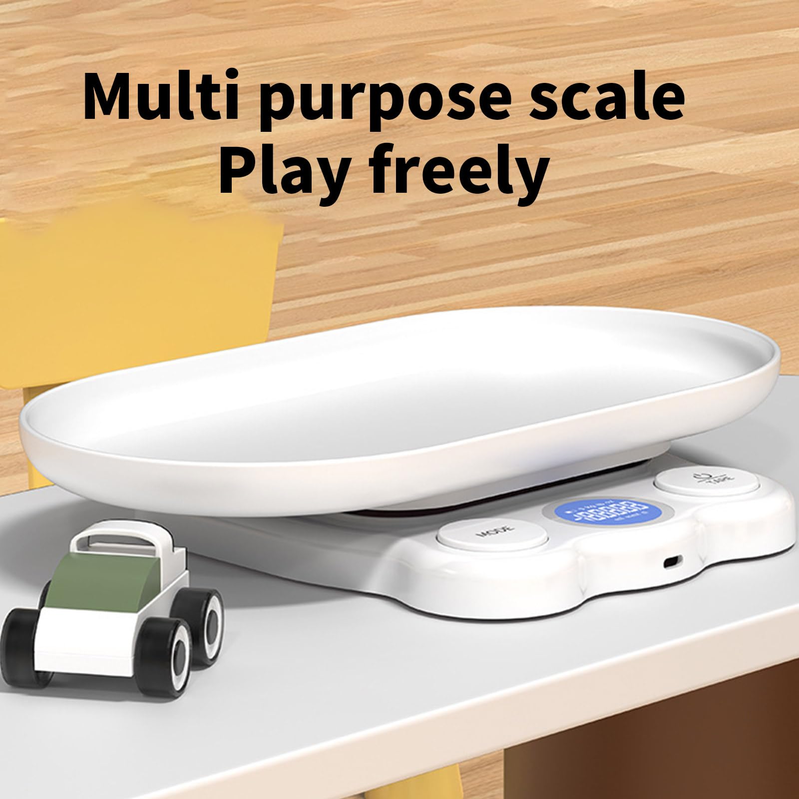 Báscula para bebés y mascotas con bandeja desmontable, función de bloqueo automático, para bebés de hasta 5 kg, con textura ABS