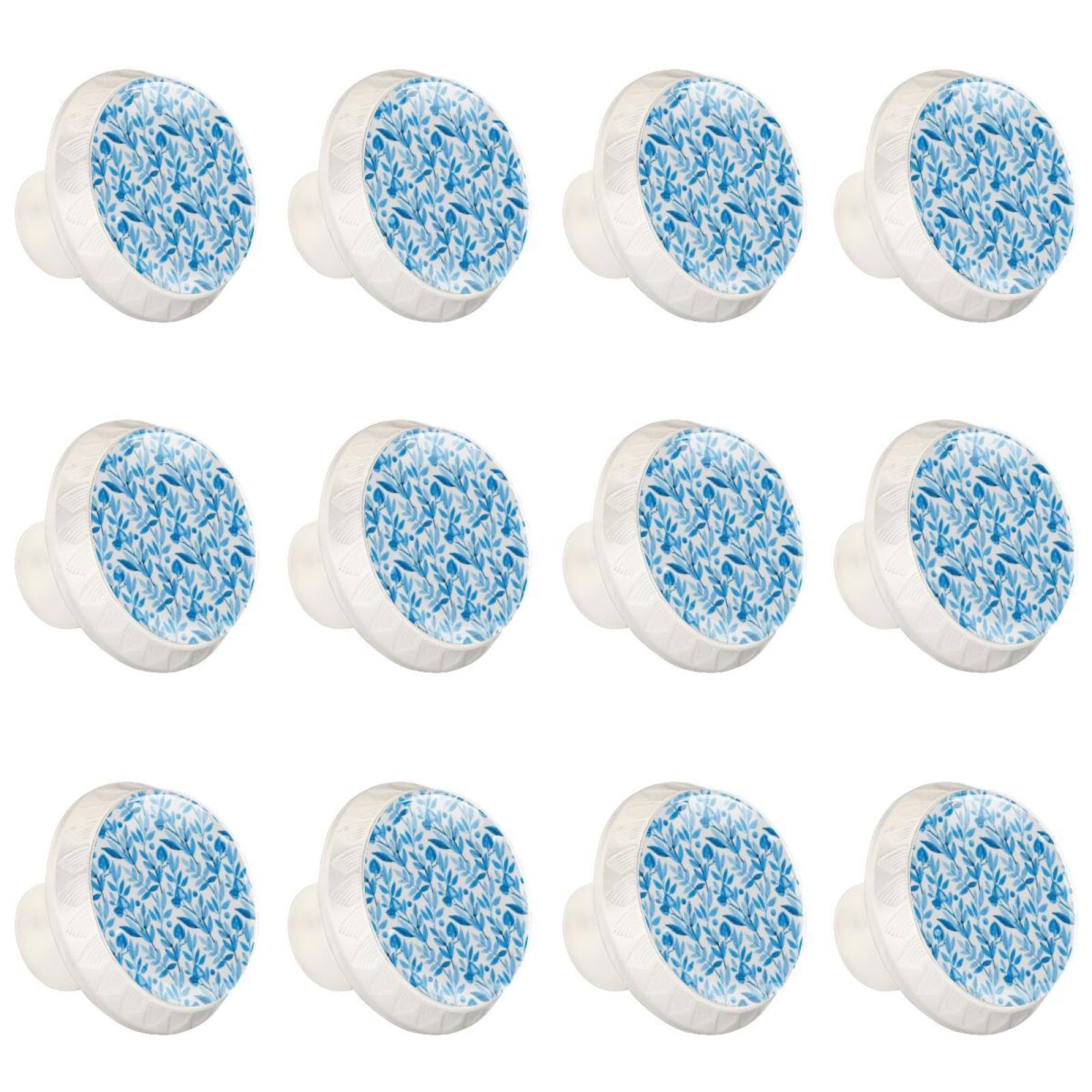 Boutons de tiroir en cristal transparent Leaves pour armoire et maison