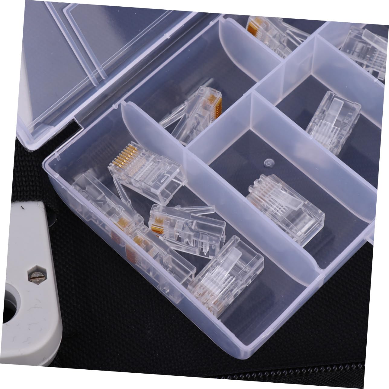 COLLBATH Kit D'outils Réseau 12-en-1 Testeur de Câble, Pince à Sertir en Métal et Paquet de Rangement, Outil D'installation pour Tests de Câbles Réseau et Téléphoniques