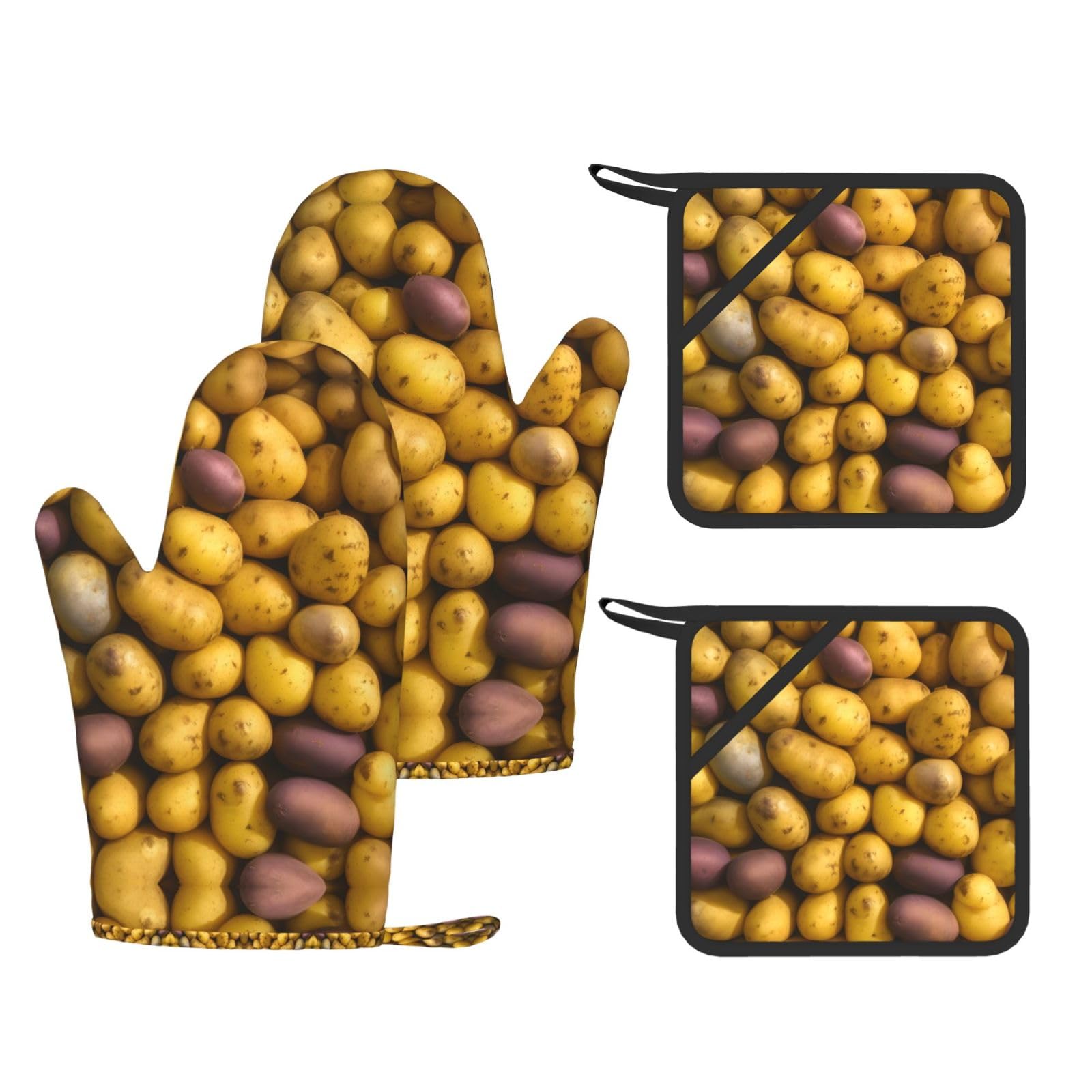 Gants de cuisine contre les brûlures : lot de 4 protections en silicone pour cuisiner serein