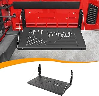 Hoolcar for JK Tailgate Table Compatible with Jeep Wrangler JK JKU 2007-2017 Rear Door Foldable Table Cargo Shelf Storage Rack, Support up to 75lb Storage Cargo Luggage Holder Carrier