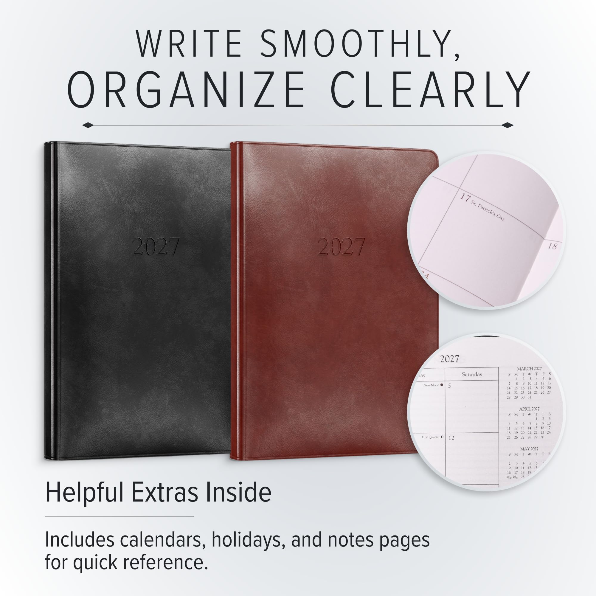 Gallery Leather Agenda mensile da scrivania 2027 Acadia Cactus