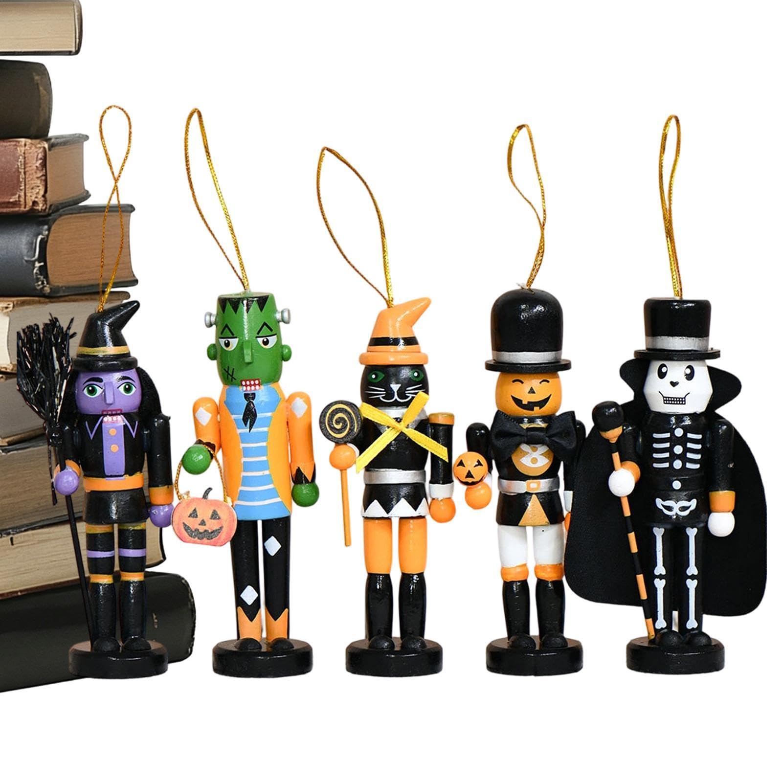 Casse-noisette d'Halloween en bois : petits ornements de vacances pour décoration de table