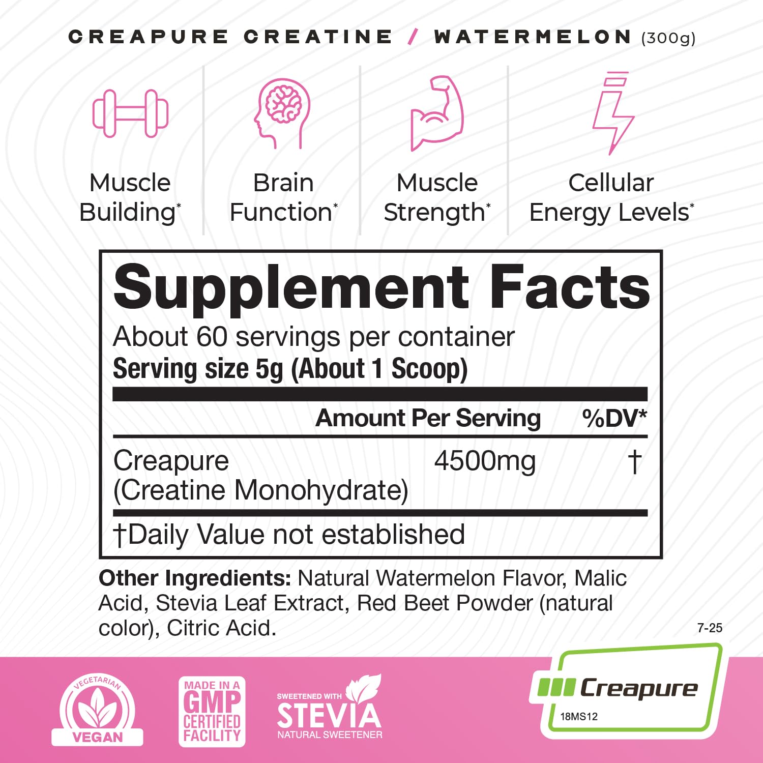 Muscle Feast Creapure Creatine Monohydrate Powder, Watermelon (300g) — Amazon image 3