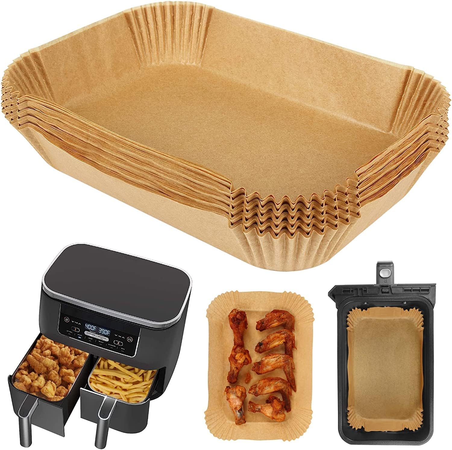 200pcs Air Fryer Liners for Ninja Dual, Air Fryer Accessories