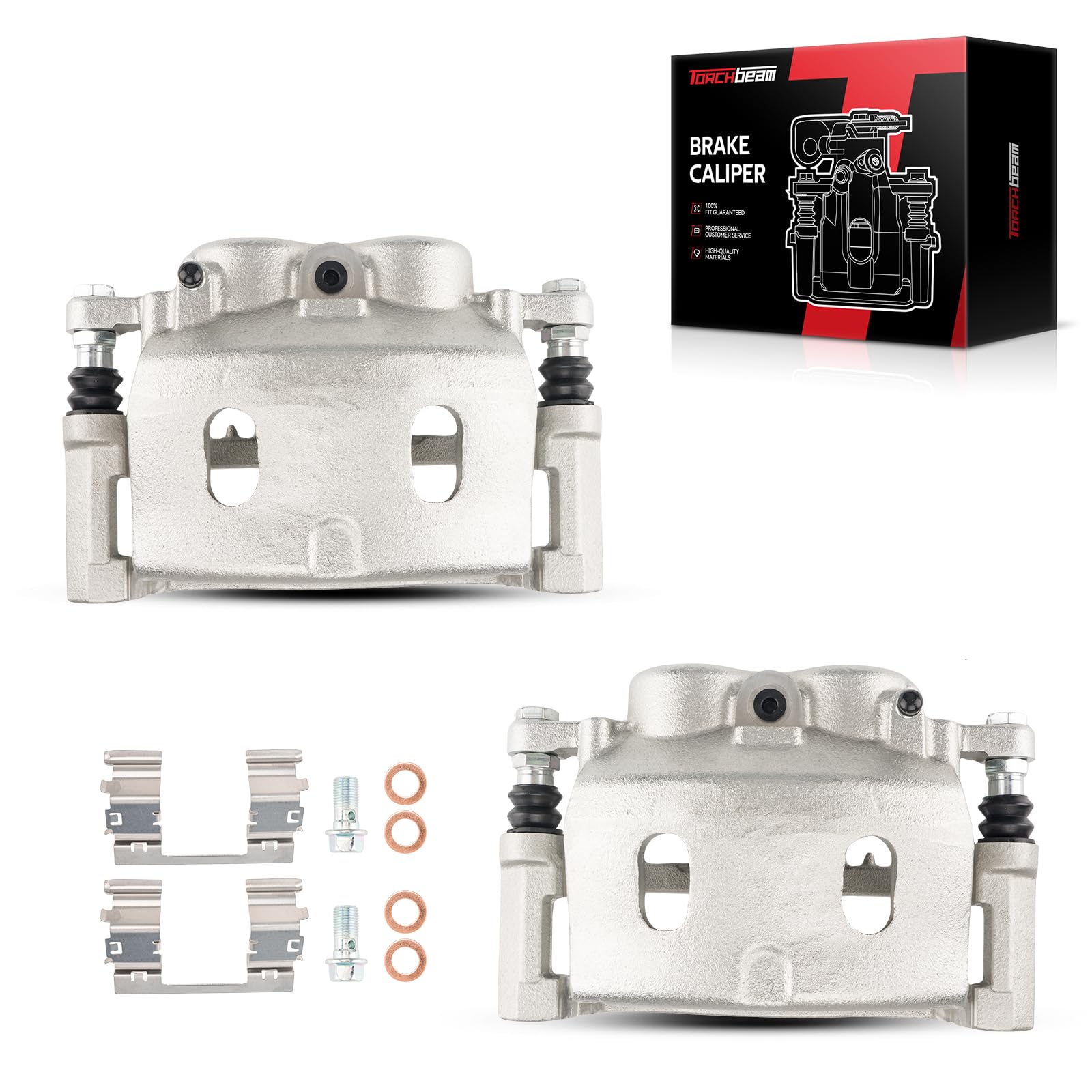 Torchbeam 2PCS Front Driver and Passenger Side Brake Caliper For Chevrolet GMC for 2008-2018 Silverado 1500, 2008-2018 Sierra 1500, 2008-2020 Tahoe, Disc Brake Caliper # 18B4919A+18B4918A