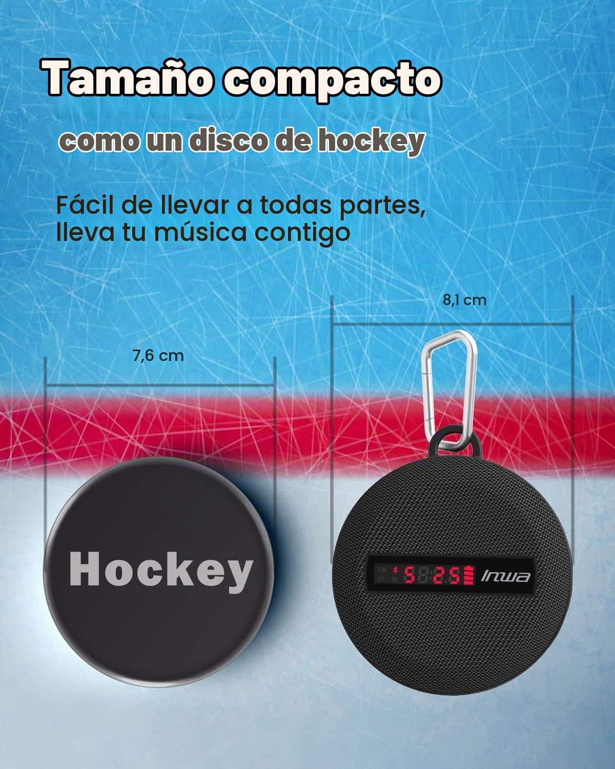 Inwa Altavoz Inalámbrico Portátil Bluetooth para Bicicleta, TF Modo, 480 Minutos Tiempo de Reproducción, Micrófono Incorporado, IP65, para Bici, Ducharse, Senderismo(Negro, Pantalla de Velocidad)