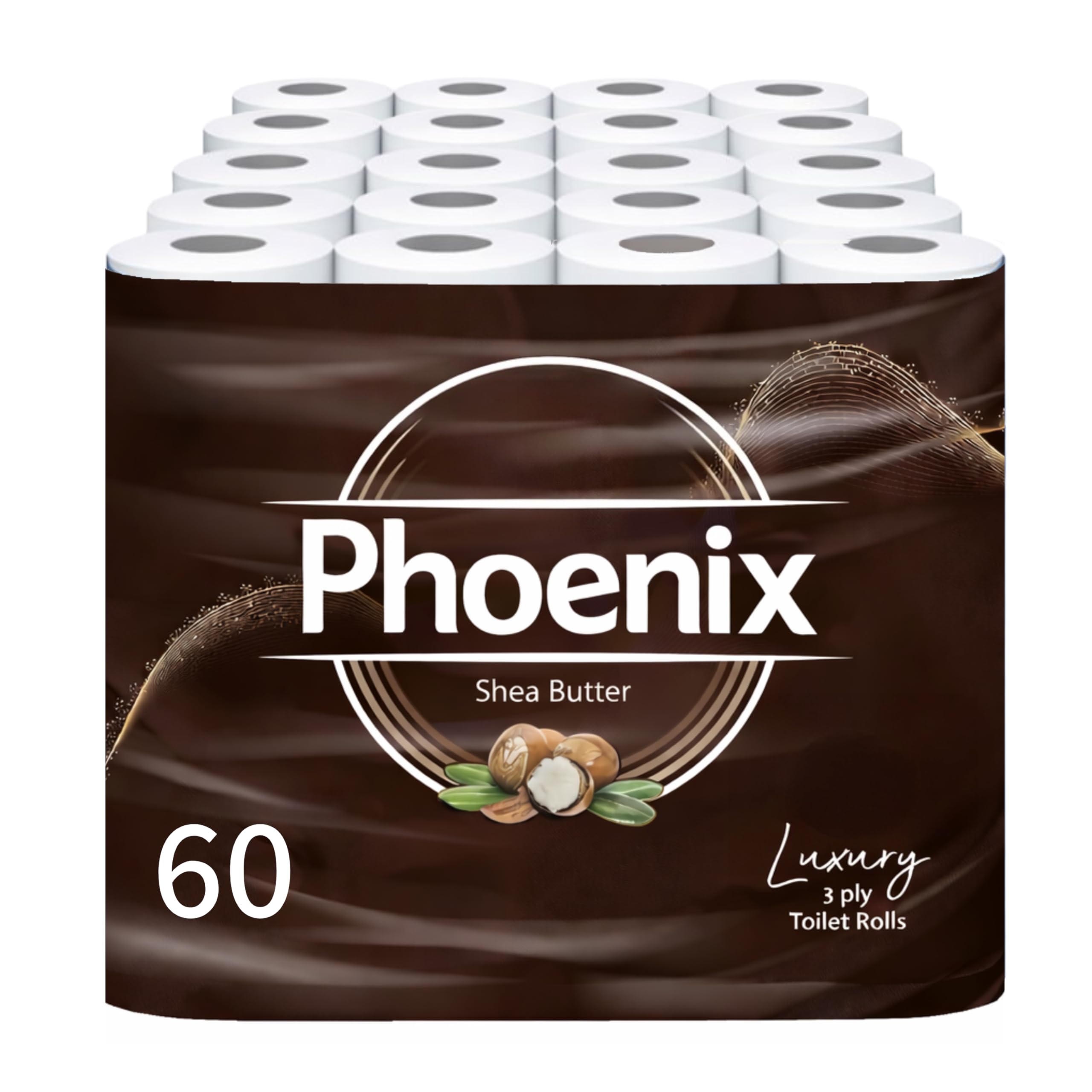 Toilet Rolls – 60 Pack | 3 Ply Shea Butter Scented Toilet Paper | Bulk Buy, Soft, Quilted, Sustainably Sourced, Eco- Friendly Luxury Bathroom Tissue