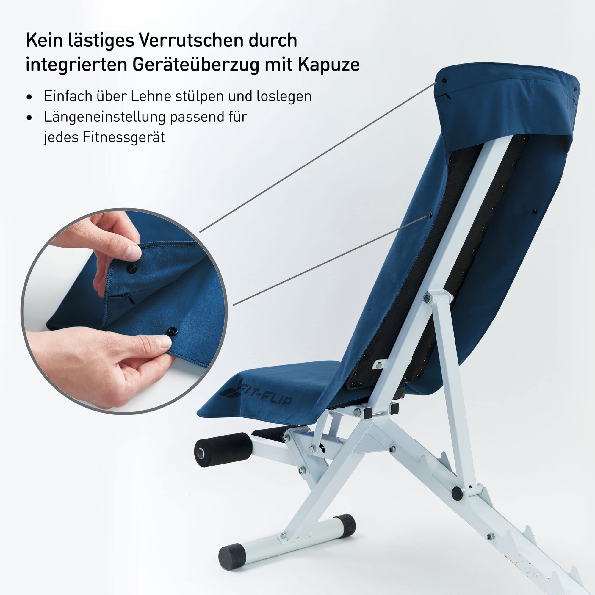 Fit-Flip Asciugamano Sportivo con Scomparto a Cerniera e Clip Magnetica - Telo in Microfibra - Compatto e ad Asciugatura Rapida - Accessori da Palestra uome e Donna