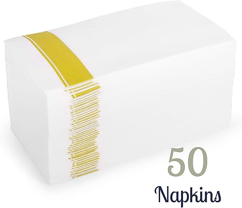 Miniatura 7 de 50 unidades Toallas de invitados con diseño dorado elegante, suave, absorbente, calidad, desechables, toallas de mano de papel de baño, bodas,