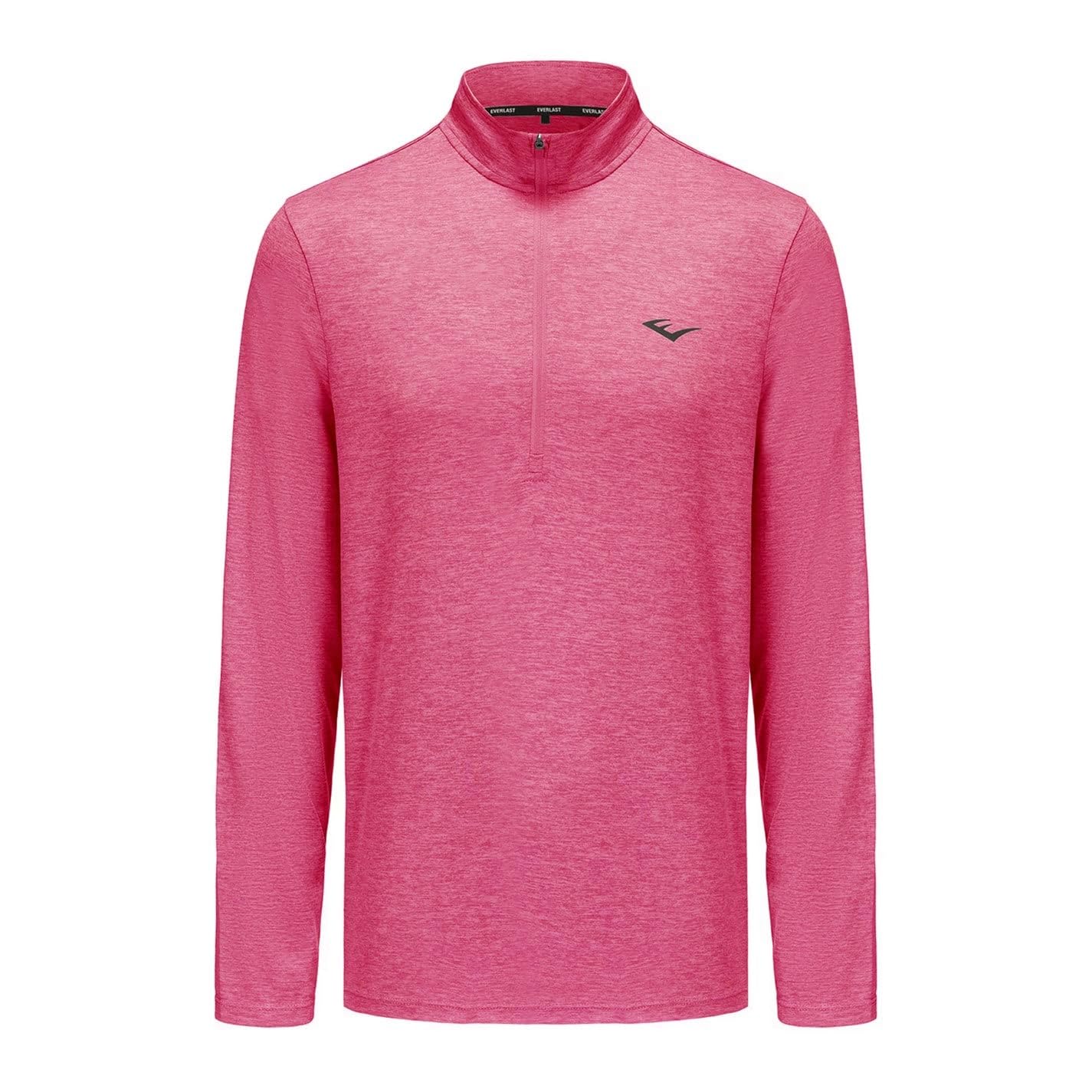 Everlast Men's Pink Marl Flex Quarter Zip Long Sleeve L