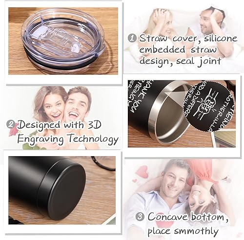 Miniatura 5 de Geiserailie Regalos de Navidad para cuñado para cumpleaños, vaso con tapa, cepillo para popote y caja de regalo, 20 onzas, sellado al vacío, de