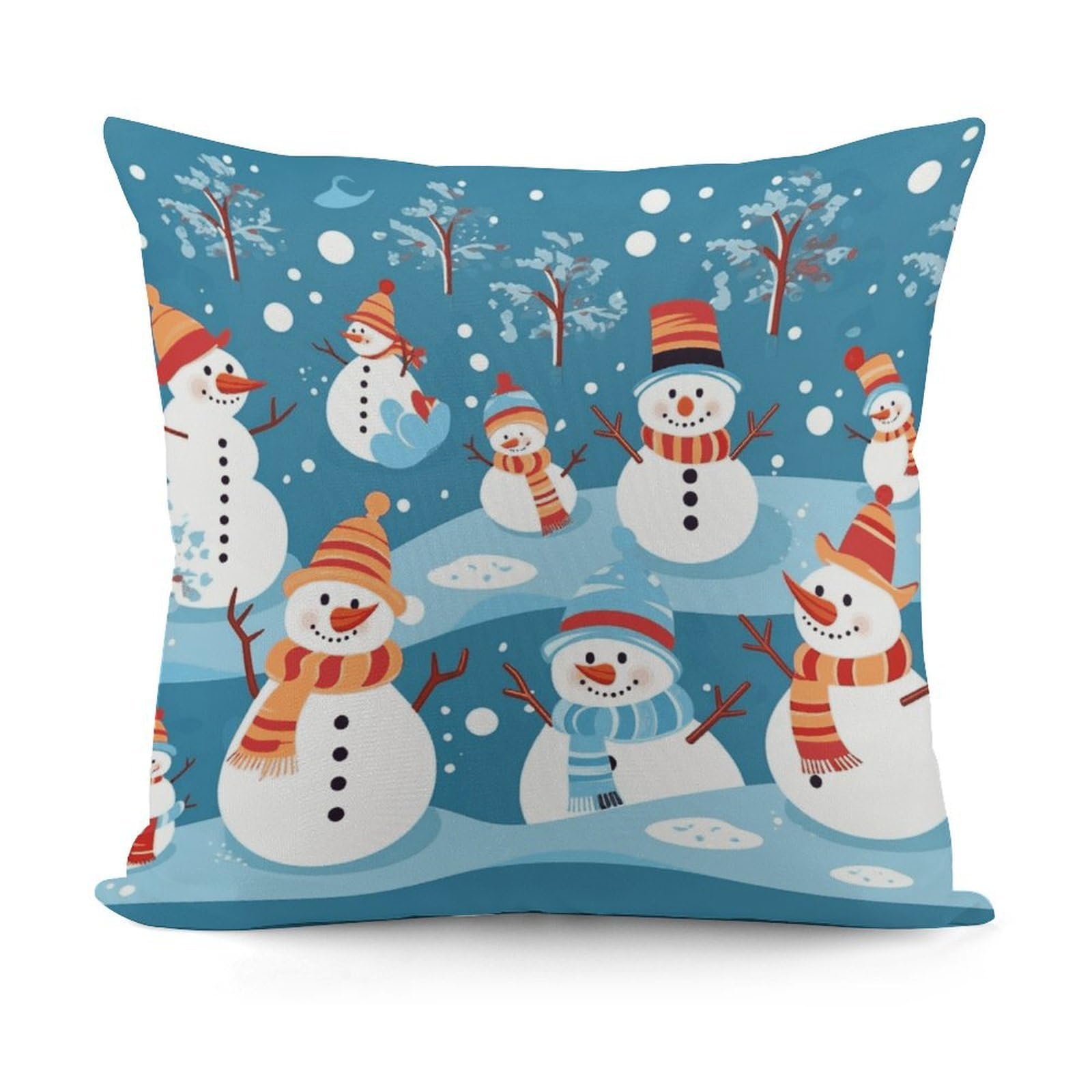 Adfgyerh Style Snowman Decorative Pillow Covers, Throw Pillow Covers Soft For All Seasons, Pillowcases For Couch Living Room Sofa Bedroom 18X18 Inch