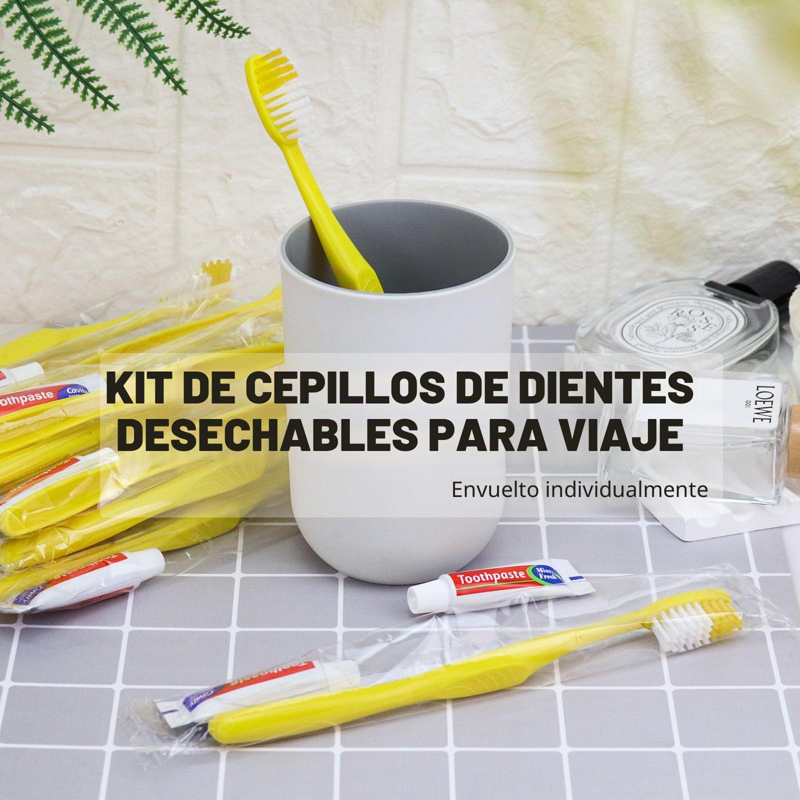 Cepillos de Dientes Desechables,200Set Amarillo hueco Cepillos de Dientes Desechables con Pasta Paquete Individual Cepillos de Dientes de Viaje para Hotel,Personas sin Hogar,Hogar de Ancianos