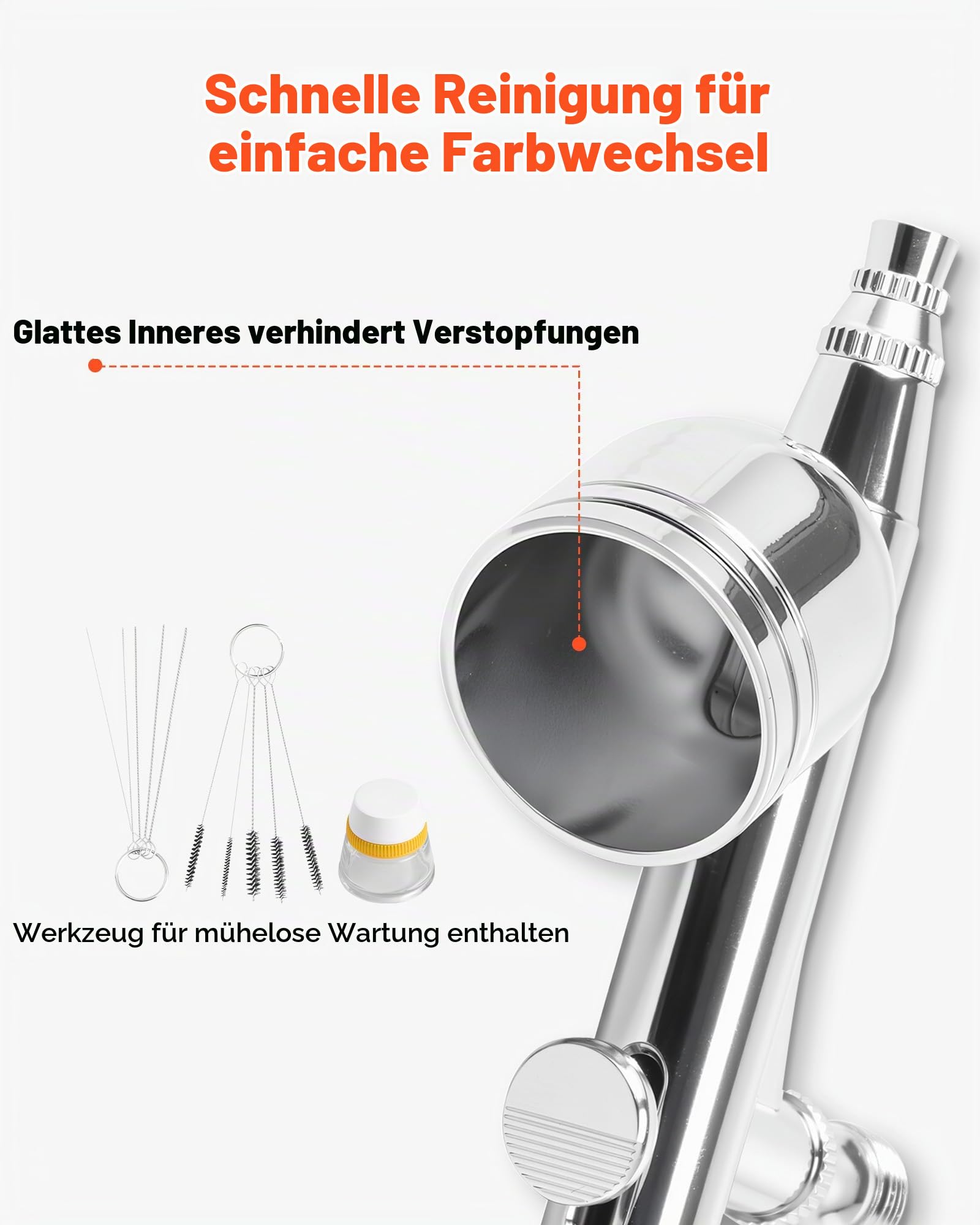 VEVOR Airbrush Set 1/6 PS mit Luftkompressor, 3 Dual Action Airbrush Pistolen mit 3 Düsen (0,3/0,3/0,35mm) & Schlauch & Acrylfarbe, für Kuchendekoration Modellmalerei Nagelkunst geräuscharm