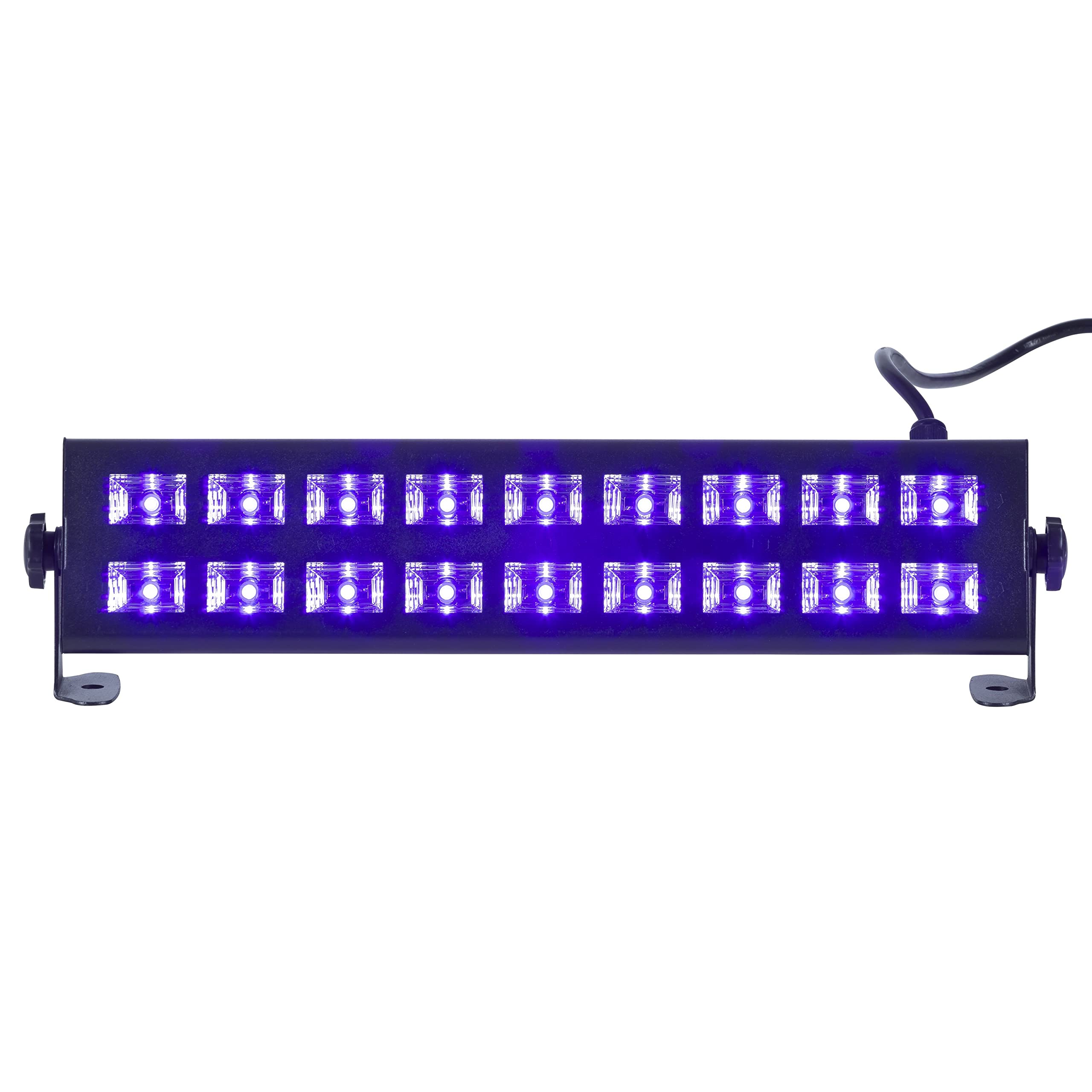PURElight UV-18 Schwarzlicht LED Bar, 18x 3W, Leicht & Vielseitig, Ideal für Theater, Clubs, Discotheken, Inkl. Montagebügel, 54W Leistung, UV-Lichtquelle, Keine DMX-Steuerung, Kein Sound to Light,