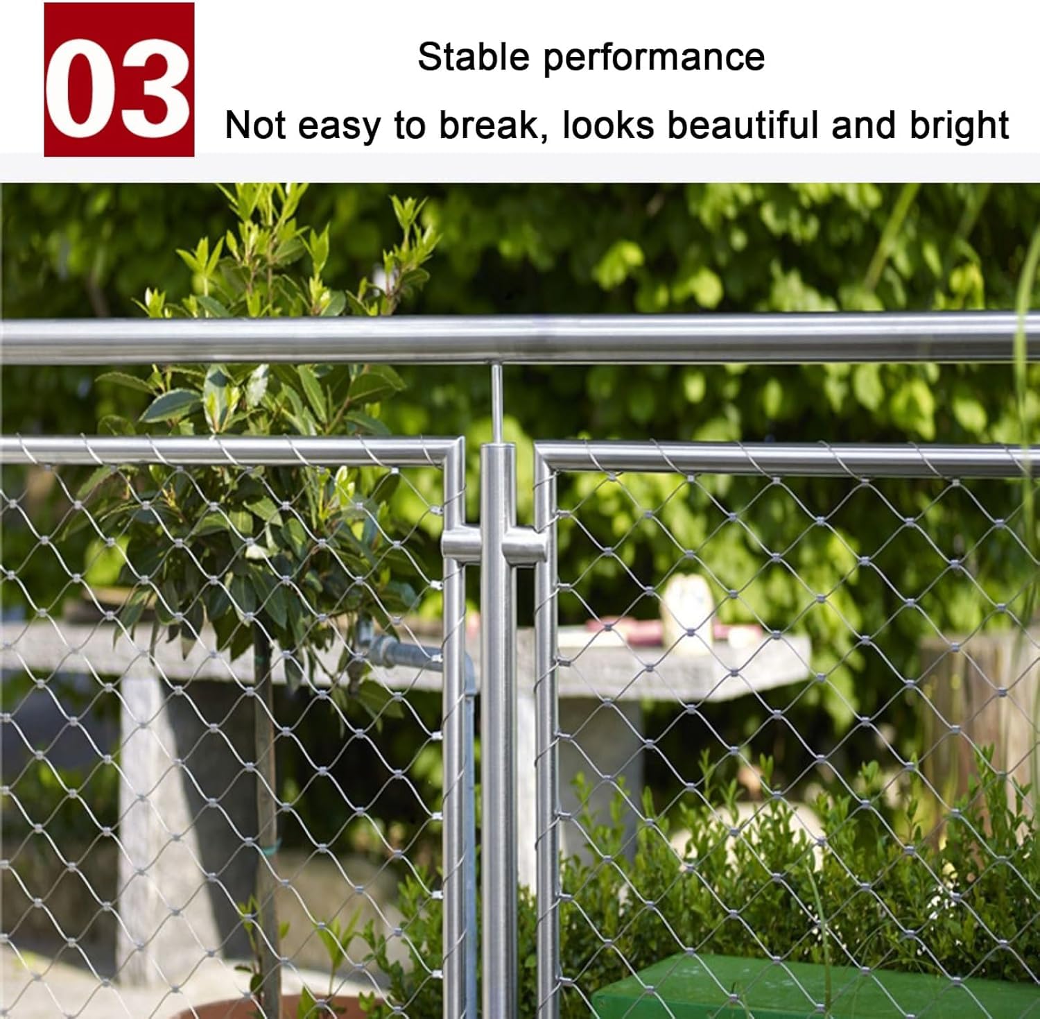 Malla de Cuerda de Acero Inoxidable Flexible for jaulas de zoológico, Vallas, Balcones, escaleras, Malla de protección de Cable de Acero (tamaño: 2,5 x 2 m)