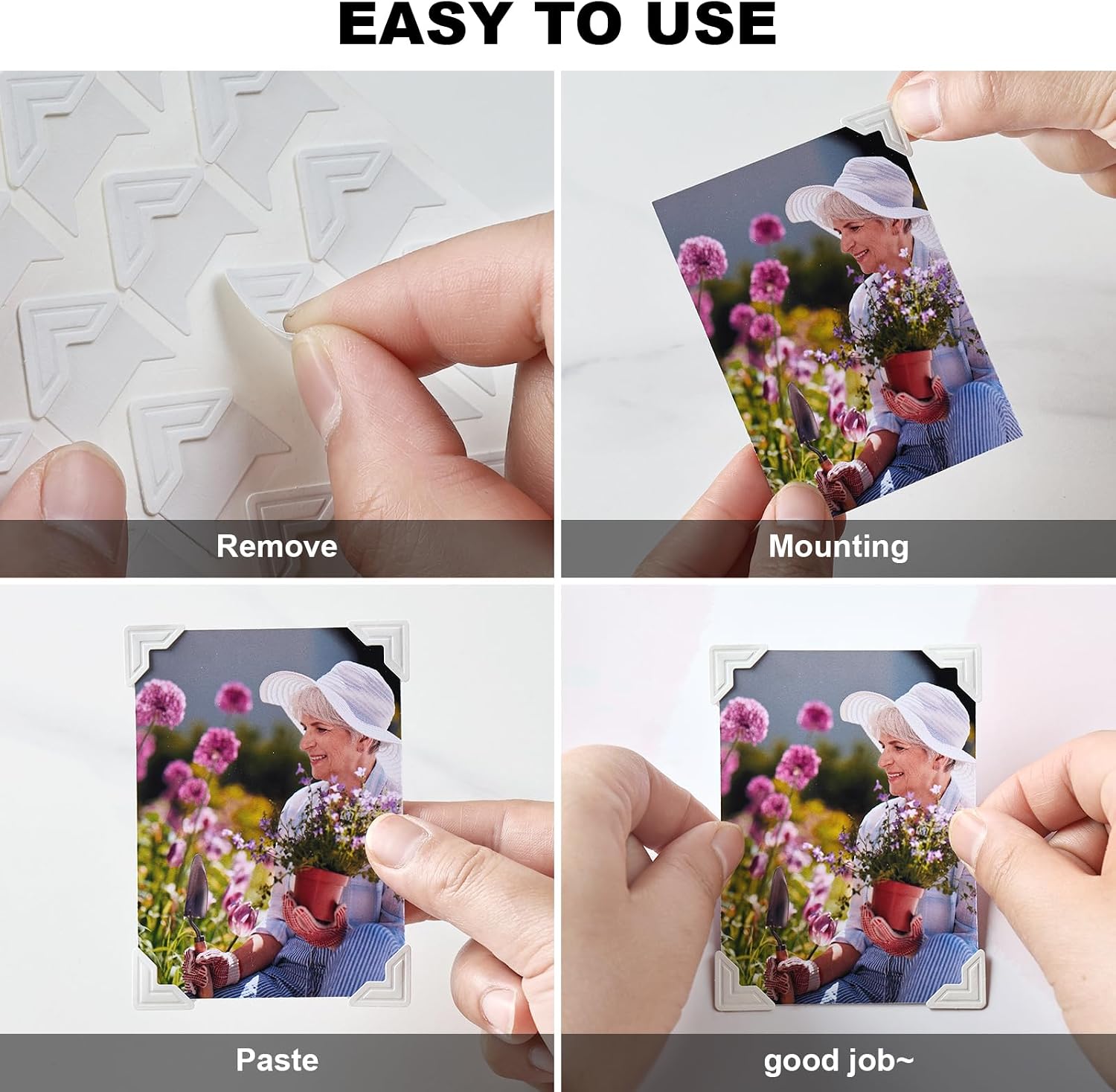 White Photo Corners Self-Adhesive, 120 Pcs Acid Free Photo Corners for Scrapbooking, Photo Picture Mounting Corners for Photo Album, DIY Scrapbook Stickers, Memory Books, Diary, by CHIALLCO