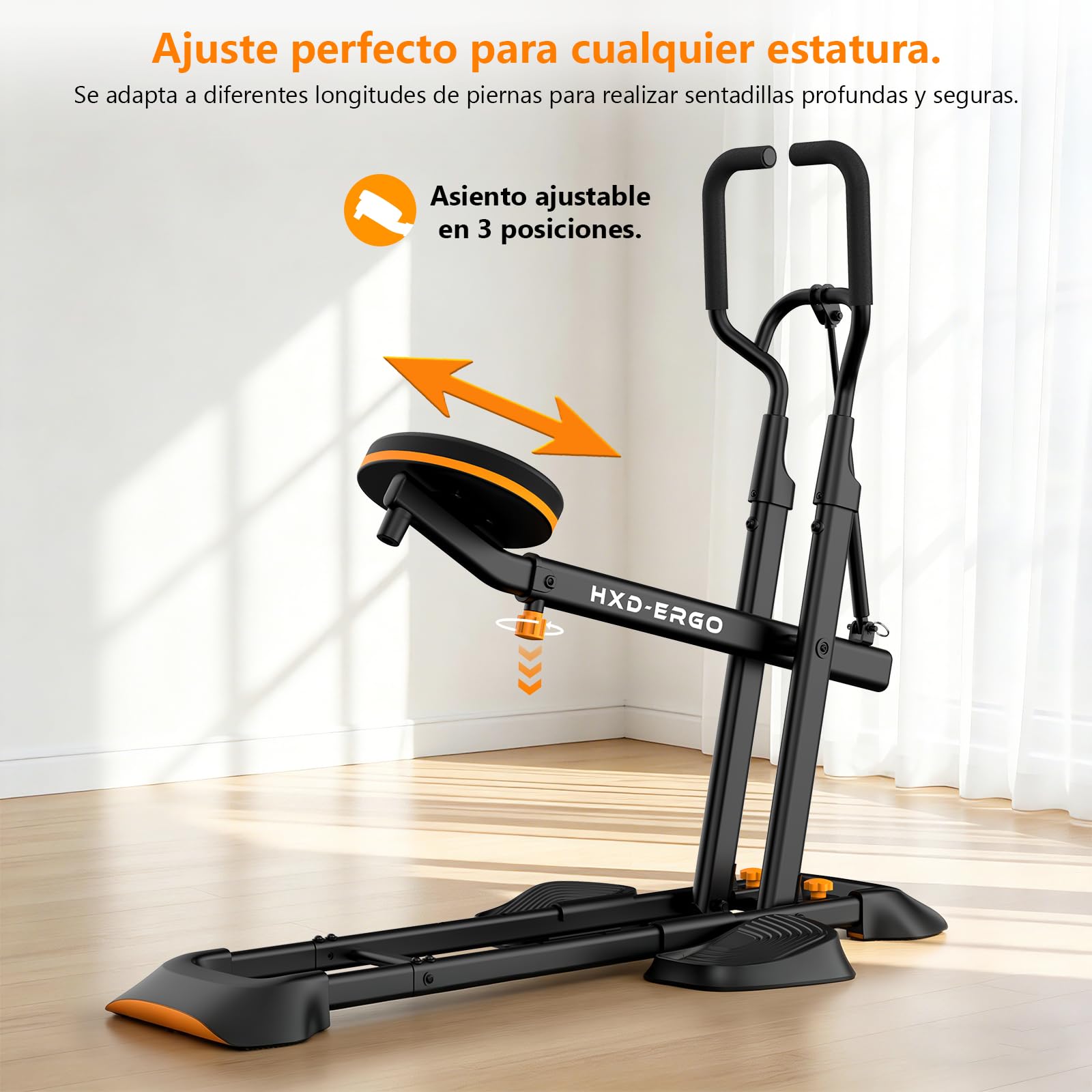 HXD-ERGO Máquina Sentadillas Estable de Acero para Glúteos y Piernas