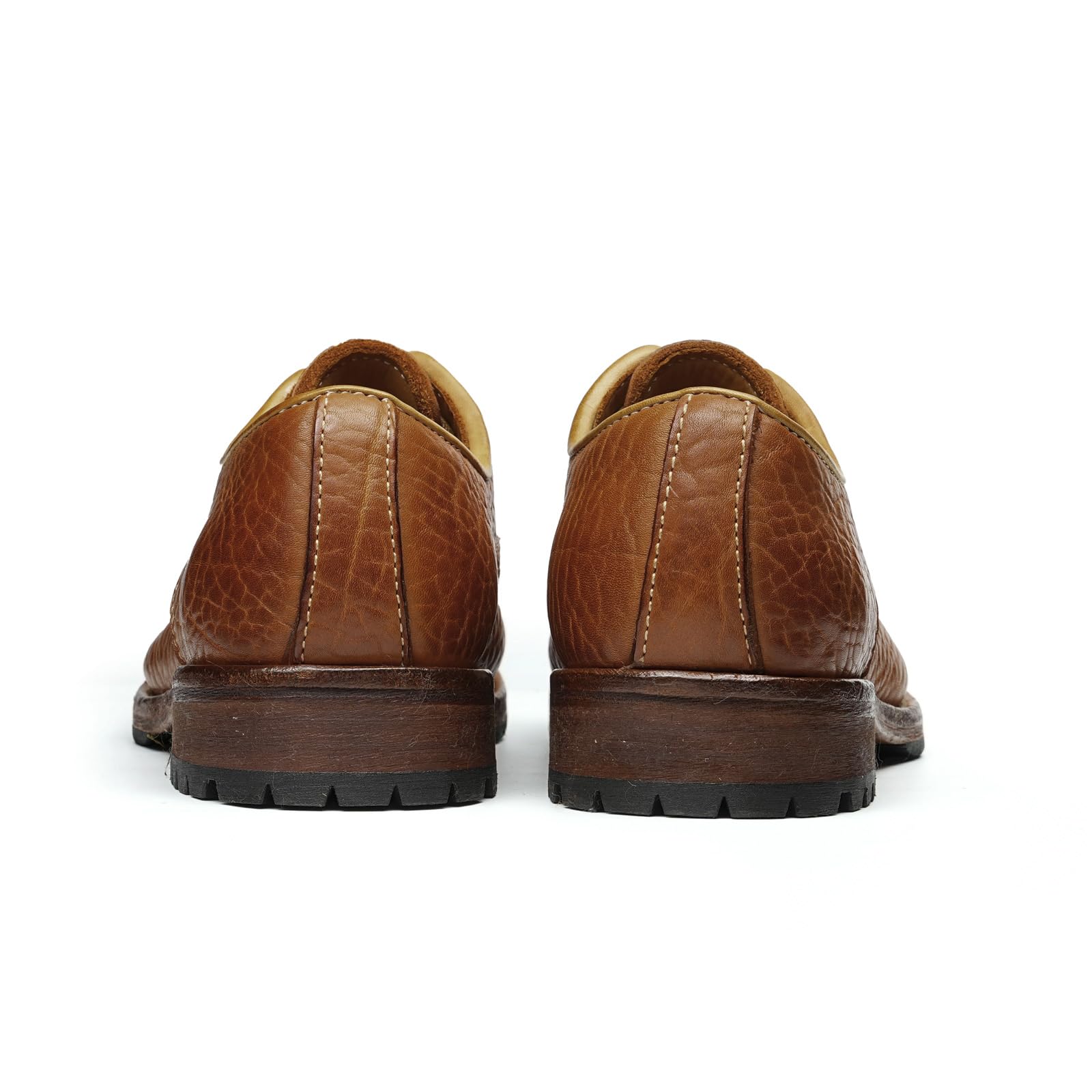 Derbys Vintage in Pelle Bovina da Uomo Scarpe Stringate da Abito Formale in Rilievo