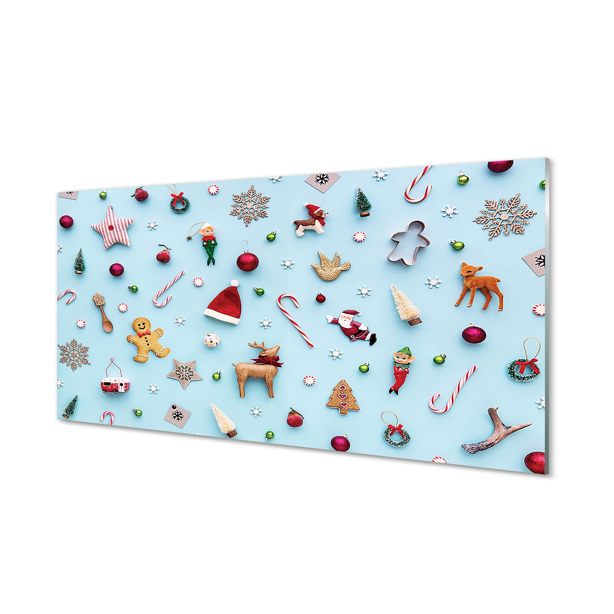 Crédence de Noël Tulup en verre trempé 140x70 cm pour masquer un carrelage abîmé proprement