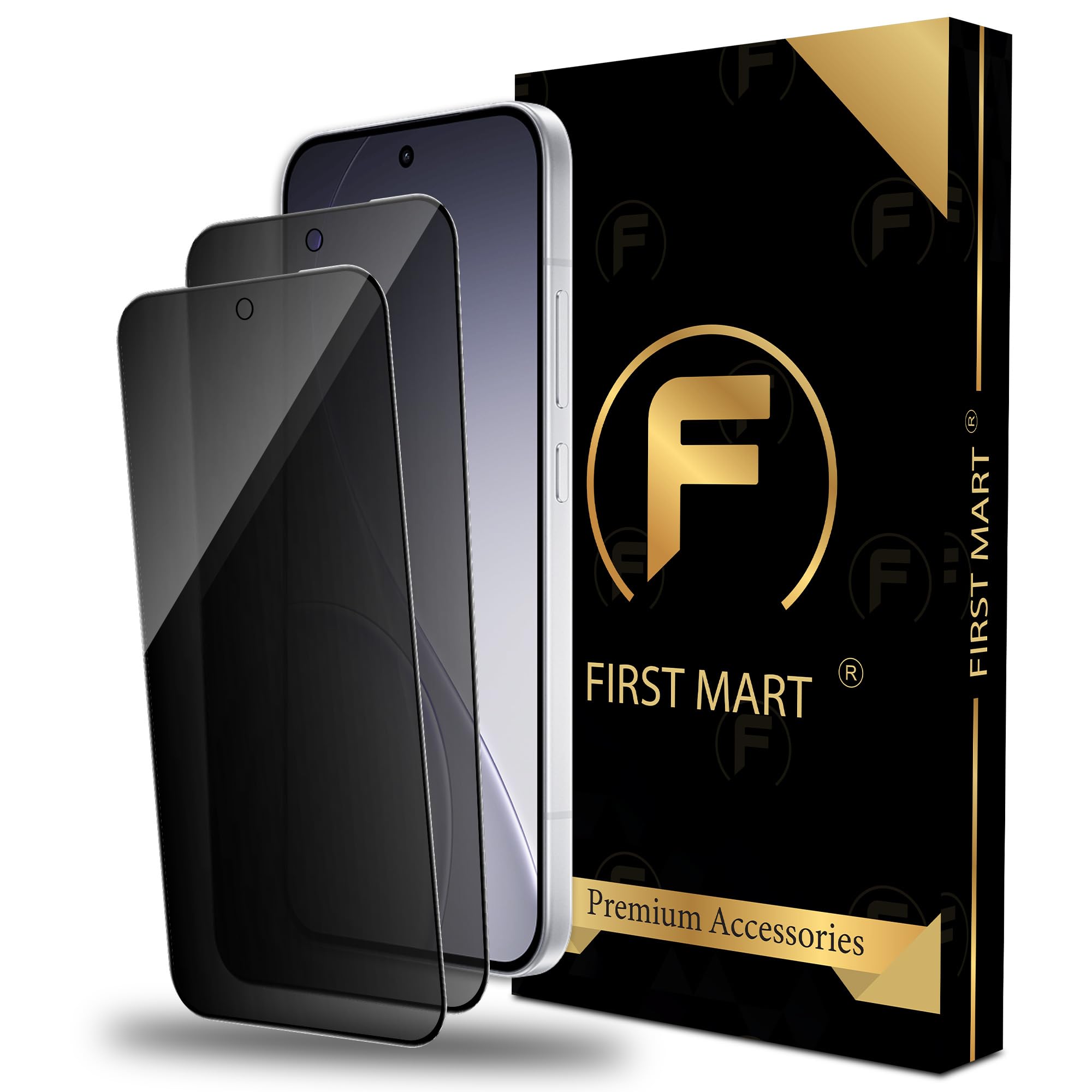 FIRST MART Privacy Tempered Glass for Oppo Reno 15 Pro Mini, 2 Pack | Anti-Spy 9H Screen Protector, Edge-to-Edge, Case-Friendly, Scratch Resistant, Bubble-Free-image-23