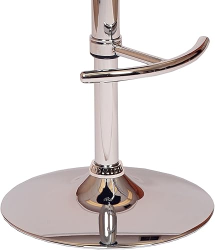 Miniatura 5 de Armen Living Taburete giratorio Malibu en piel sintética negra y acabado cromado