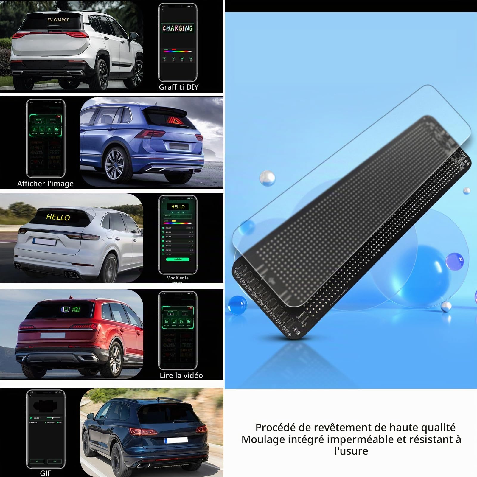 Panneau Lumineux LED Programmable Enseigne Personnalisable par Application pour Magasin ou Hôtel