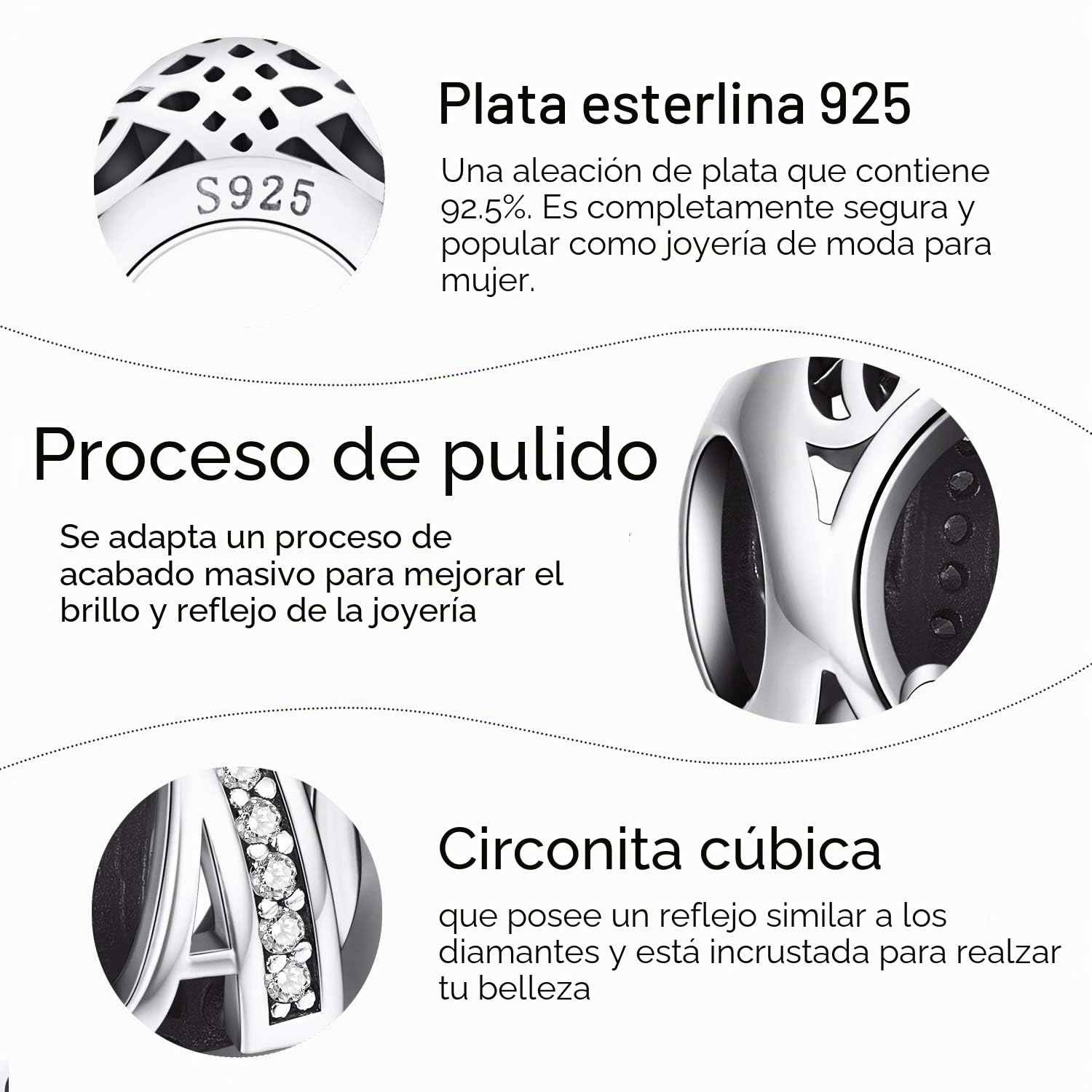 NINGAN A-Z 26 Abalorios Charms Colgantes de Alfabeto Cuentas Plata de Ley 925 con Circonita cúbica Transparente Compatible con Pulsera Europeo, Charms de Letra para Mujer Niña