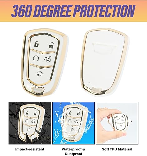 Miniatura 3 de ESEWALAS - Funda brillante para llavero de automóvil, funda para llavero de automóvil, soporte protector de llave inteligente para control remoto de