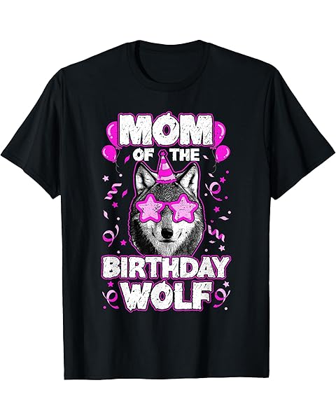 Mom of the Birthday Wolf Themed Birthday Wolf Women T-Shirt