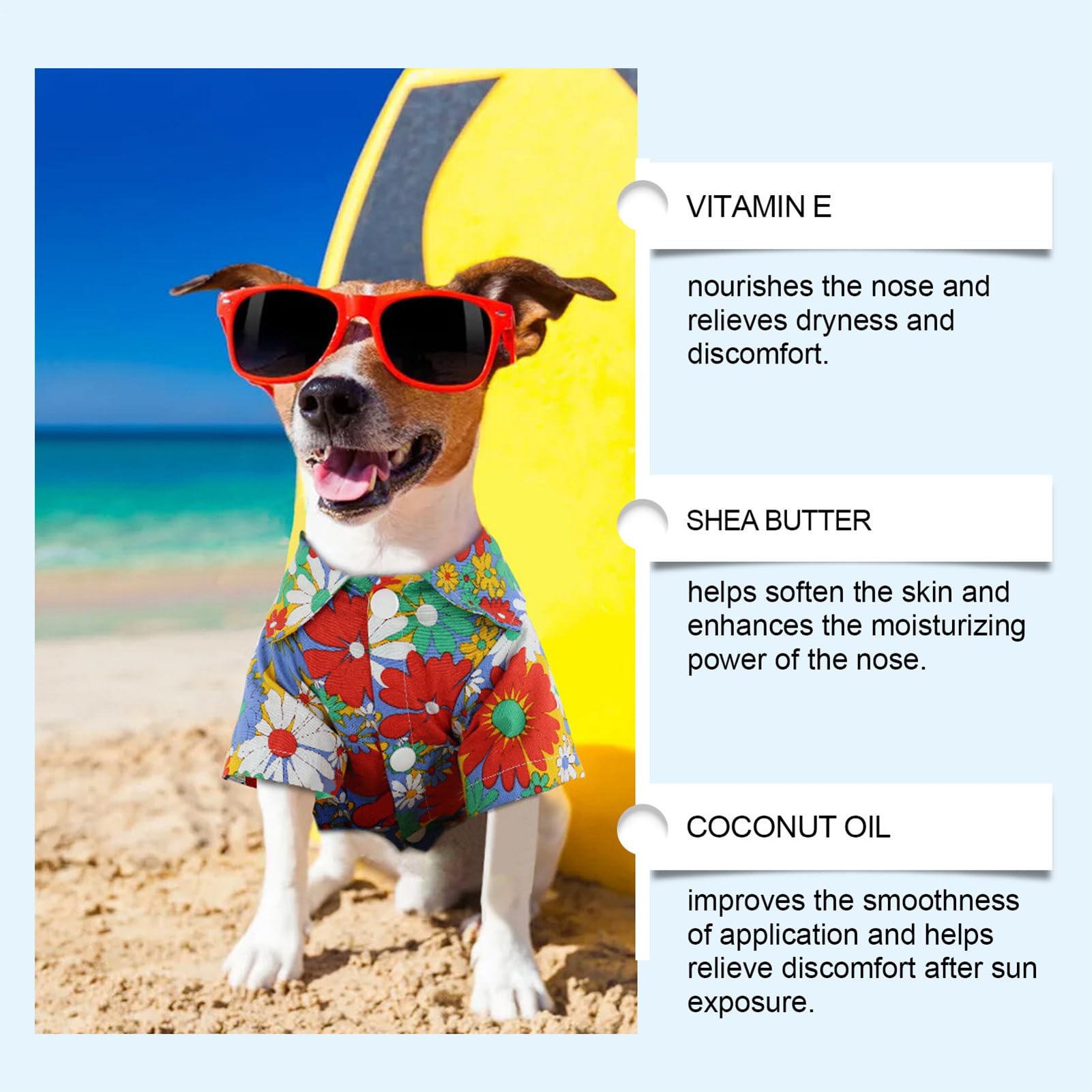 Crème solaire pour chiens – Baume hydratant et apaisant | Crème solaire résistante à l'eau à large spectre, hydratante et apaisante pour animaux de compagnie à peau sèche et sensible et chiots