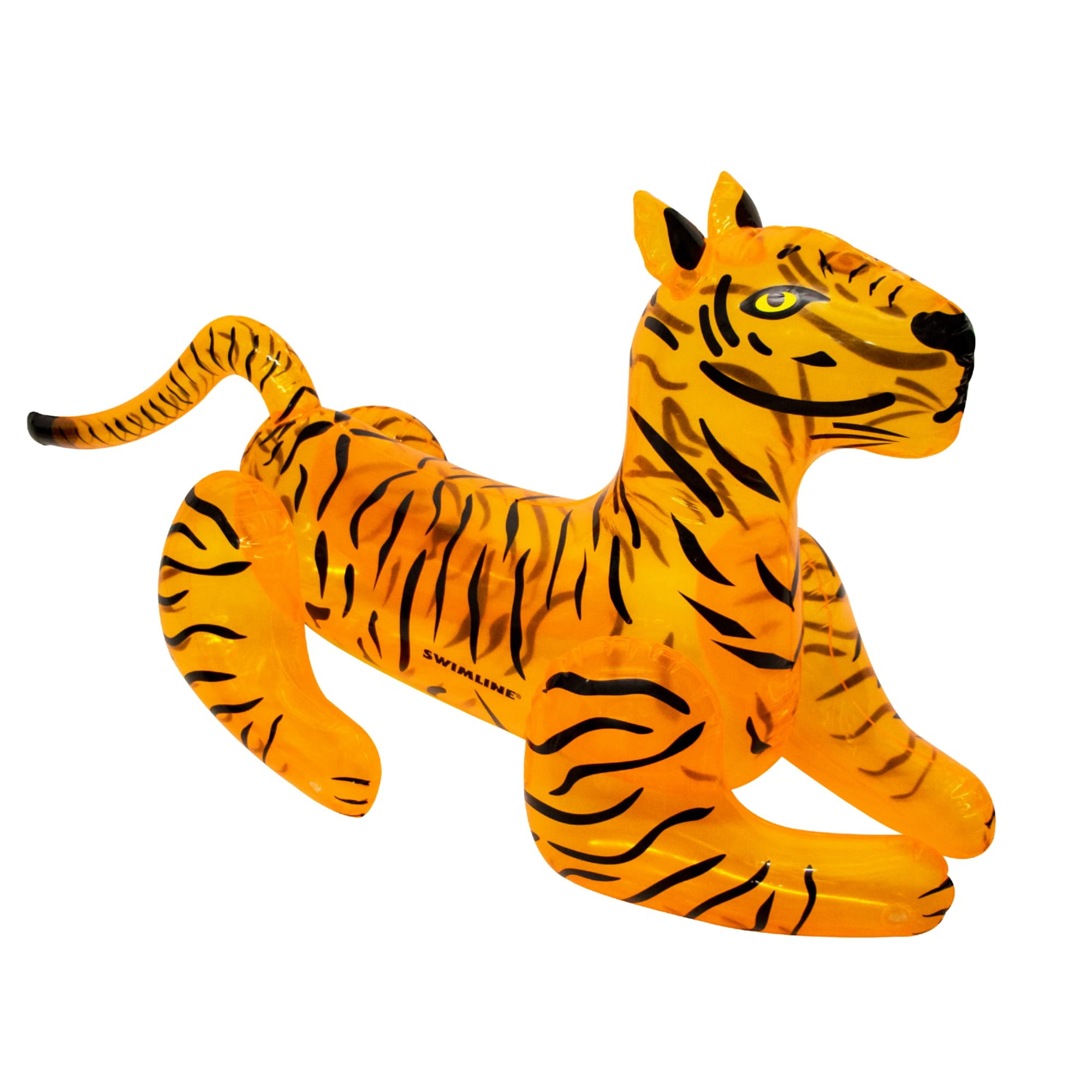 Inflatable Ride-On Pool Float – Fun Raft for Pools, Beaches, and Summer Parties, Large 73", Mighty Tiger, Orange