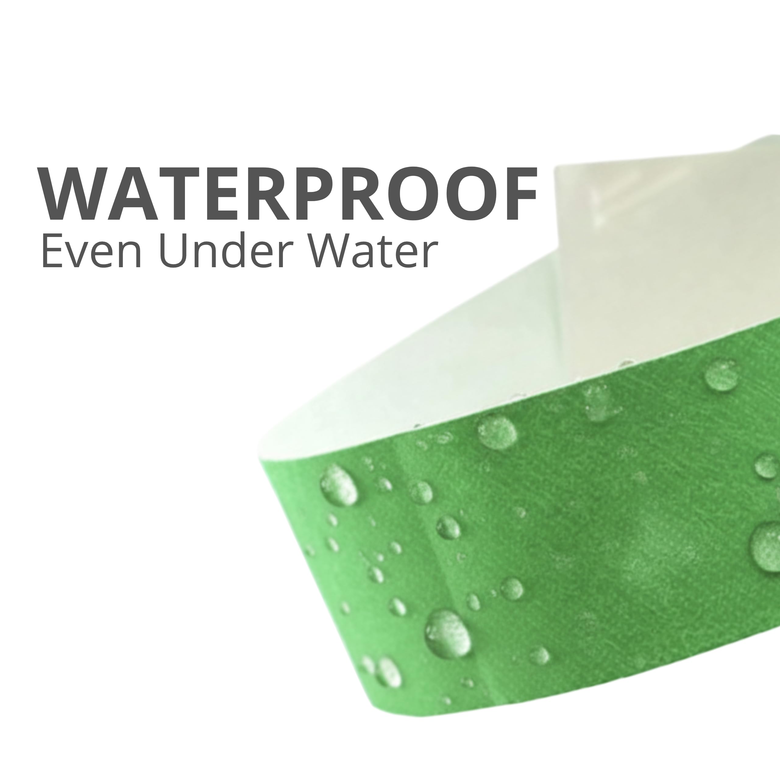 Pack Pulseras de Papel Tyvek® Lisas para Control de Acceso y Eventos. Pulseras Identificativas de Colores Numeradas y Resistentes al Agua con Cierre de Seguridad (1000, Verde)