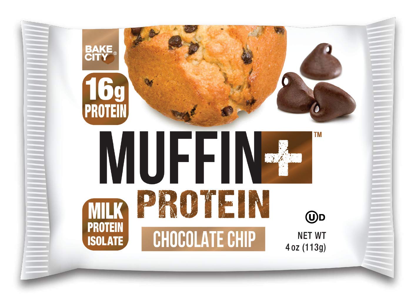Bake City Muffin Plus Protein | 16g Protein in Each Protein Muffin | 4oz Each, 12 Pack (Blueberry)