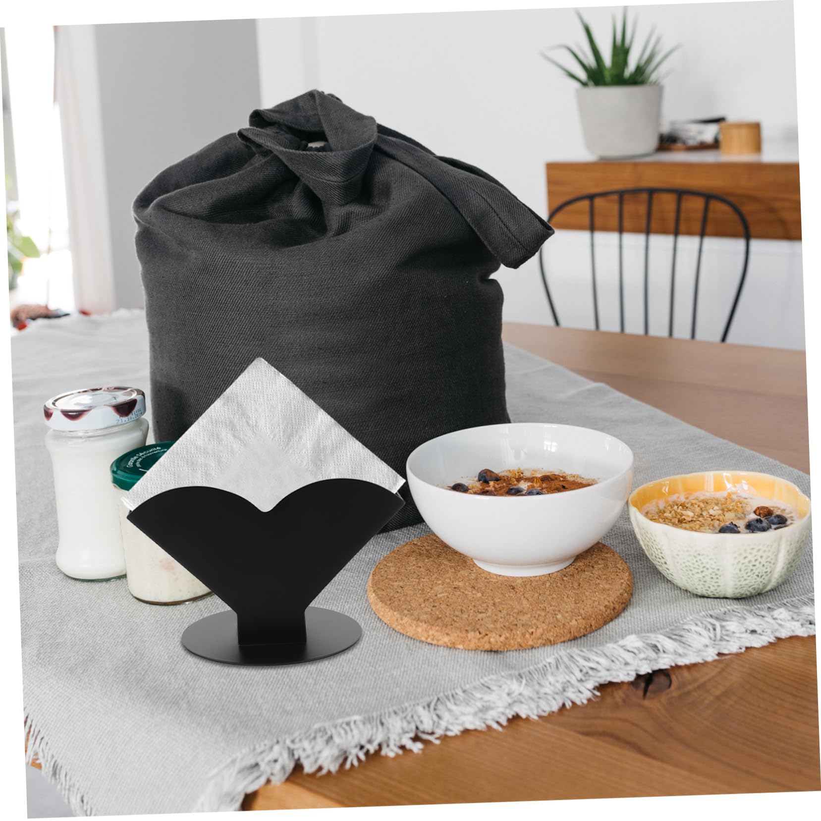 Yardenfun Servilletero de Cóctel de Acero Inoxidable Negro Dispensador Rápido y Diseño Moderno, Adecuado para Restaurantes Occidentales y Fiestas
