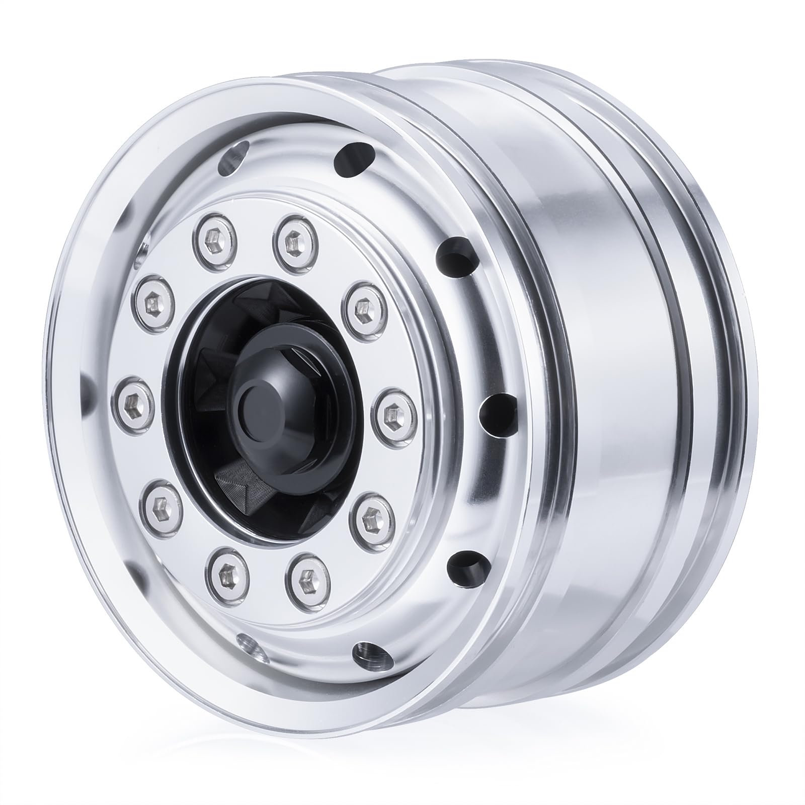 AXspeed Metall Vorderseite Felgen, 2 Stück Lager Radnaben für 1:14 Tamiya Anhänger Traktor Auto Zubehör (Silber)