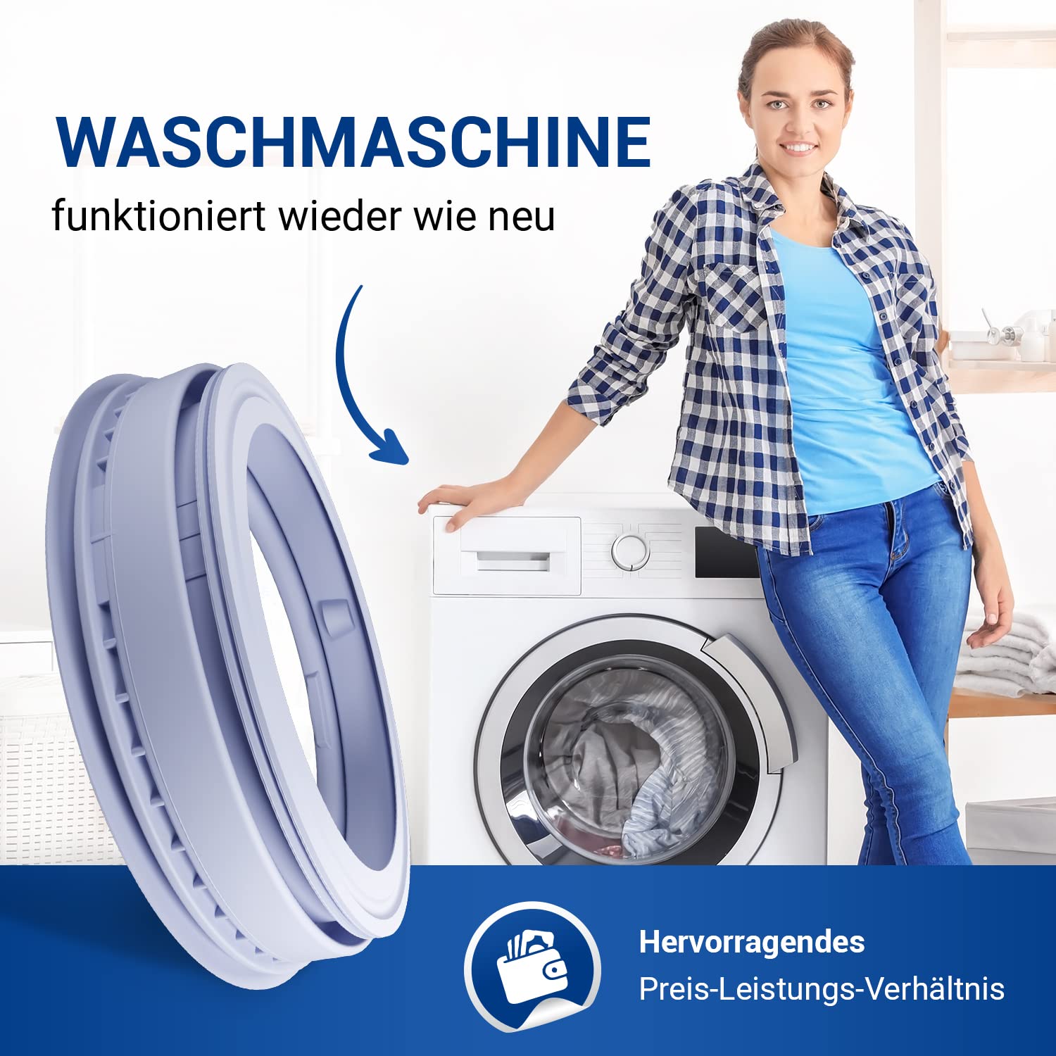 VIOKS Gumowa uszczelka pralki Ø 350 mm zamiennik do Bosch 00361127 i osłona drzwi do pralki Bosch seria 4 Varioperfect, Bоsch Avantixx 7