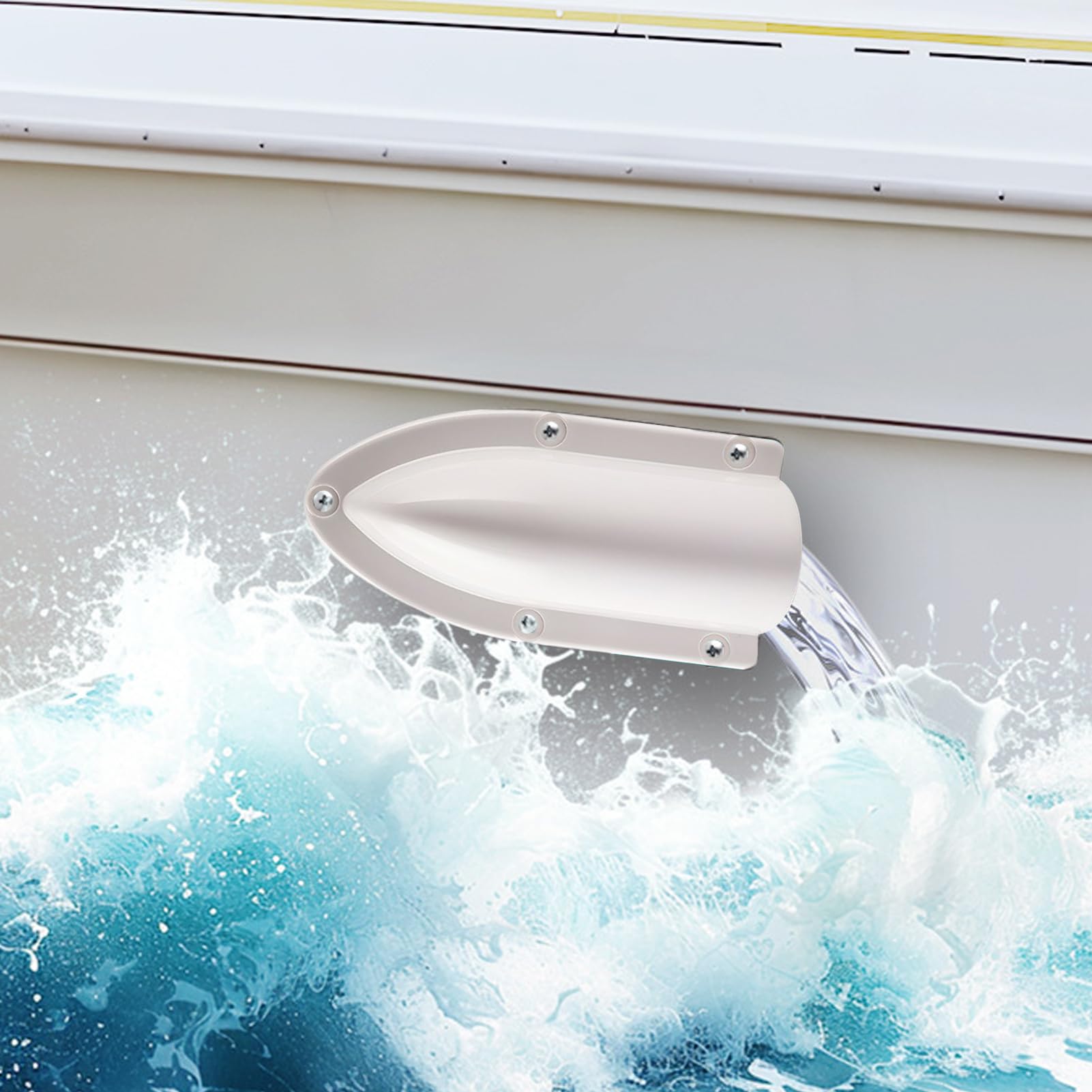 Clamshell Vent Bateau – Noir, Blanc, Câble métallique pour Couverture, Protection de Pont avec Bord Lisse, Accessoires durables, pour extérieur, Plage, croisière, Yacht, mécanique en mer