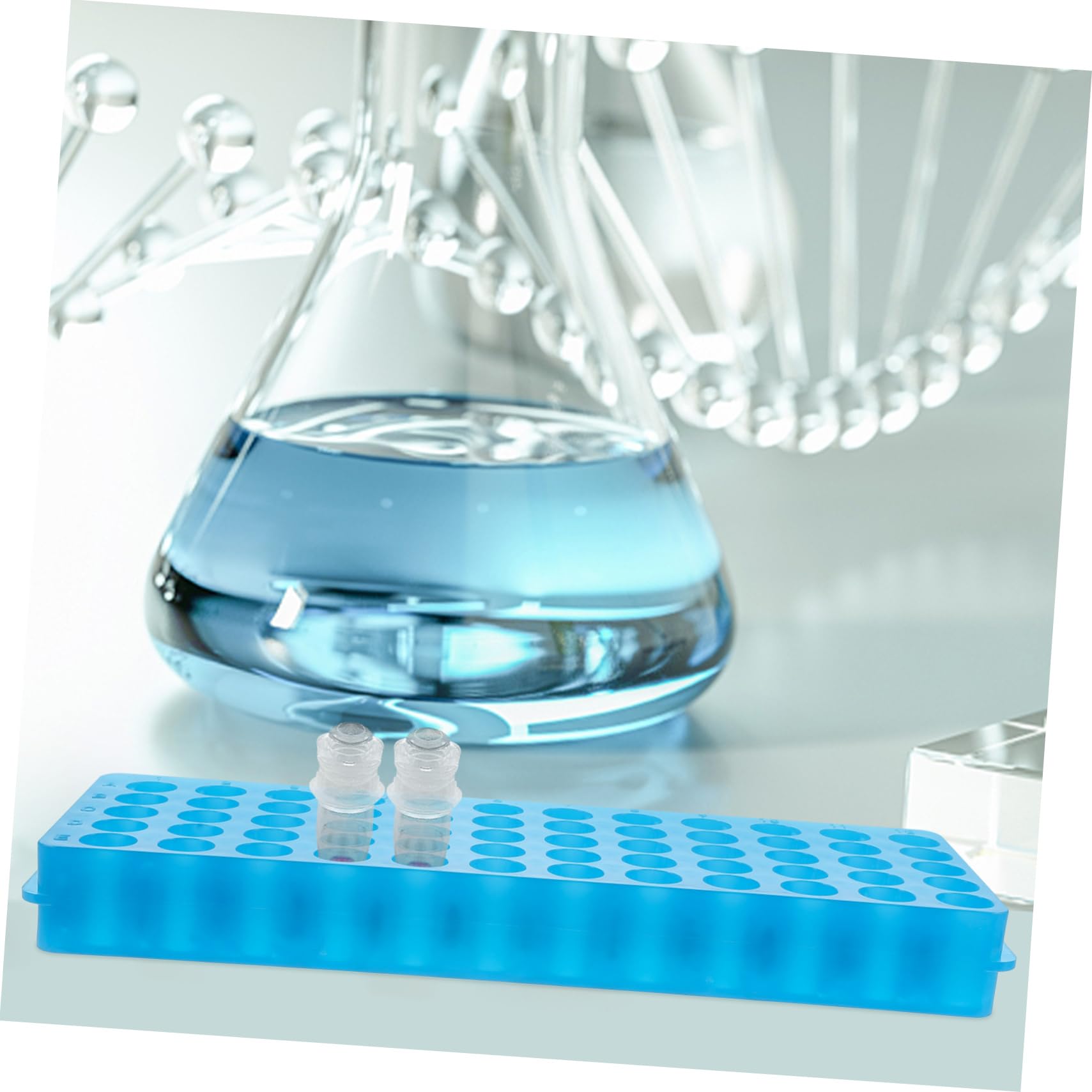 Ciieeo 2 Stück Reagenzglasgestell Für 60 Löcher Wiederverwendbarer Probenröhrchenhalter Aus Robustem Kunststoff Beidseitiger Labor Organizer Für Zentrifugenröhrchen 0,5 Ml Bis 2 Ml