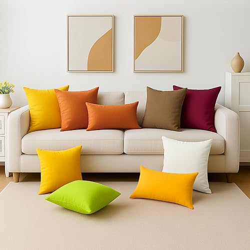 Vista 228 de Thmyo Paquete de 2 fundas de almohada cuadradas decorativas de algodón, fundas de almohada de sublimación en blanco, fundas de cojín blancas