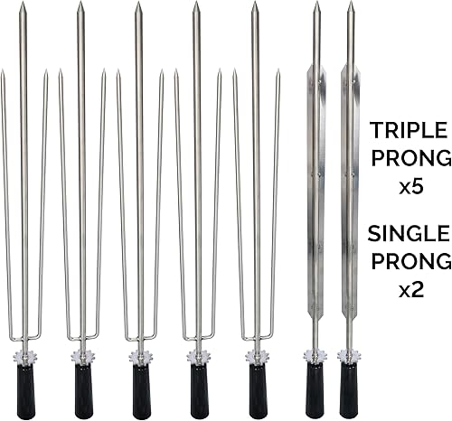 Miniatura 5 de Parrilla de barbacoa brasileña todo en uno - 7 pinchos - Churrasco - Acero inoxidable - Parrilla portátil de leña y carbón Gaucho Churrasqueira para