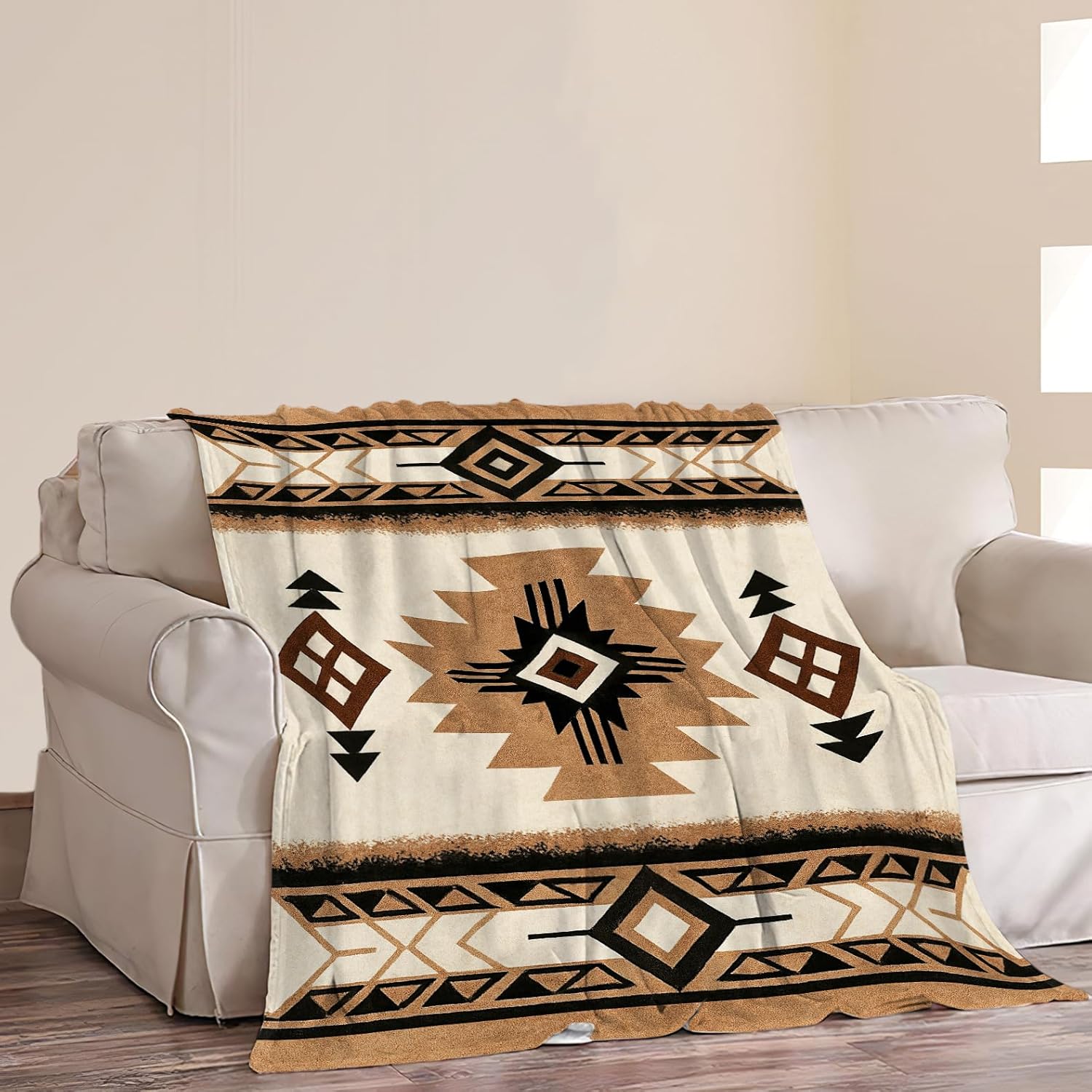Abstract Blanket Southwestern Boho National American Throw Blanket Mexican Soft Cozy Fleece Fuzzy Plush Flannel Blankets Gifts for Women Girls Men Adults Kids 50"X40" - Image 5