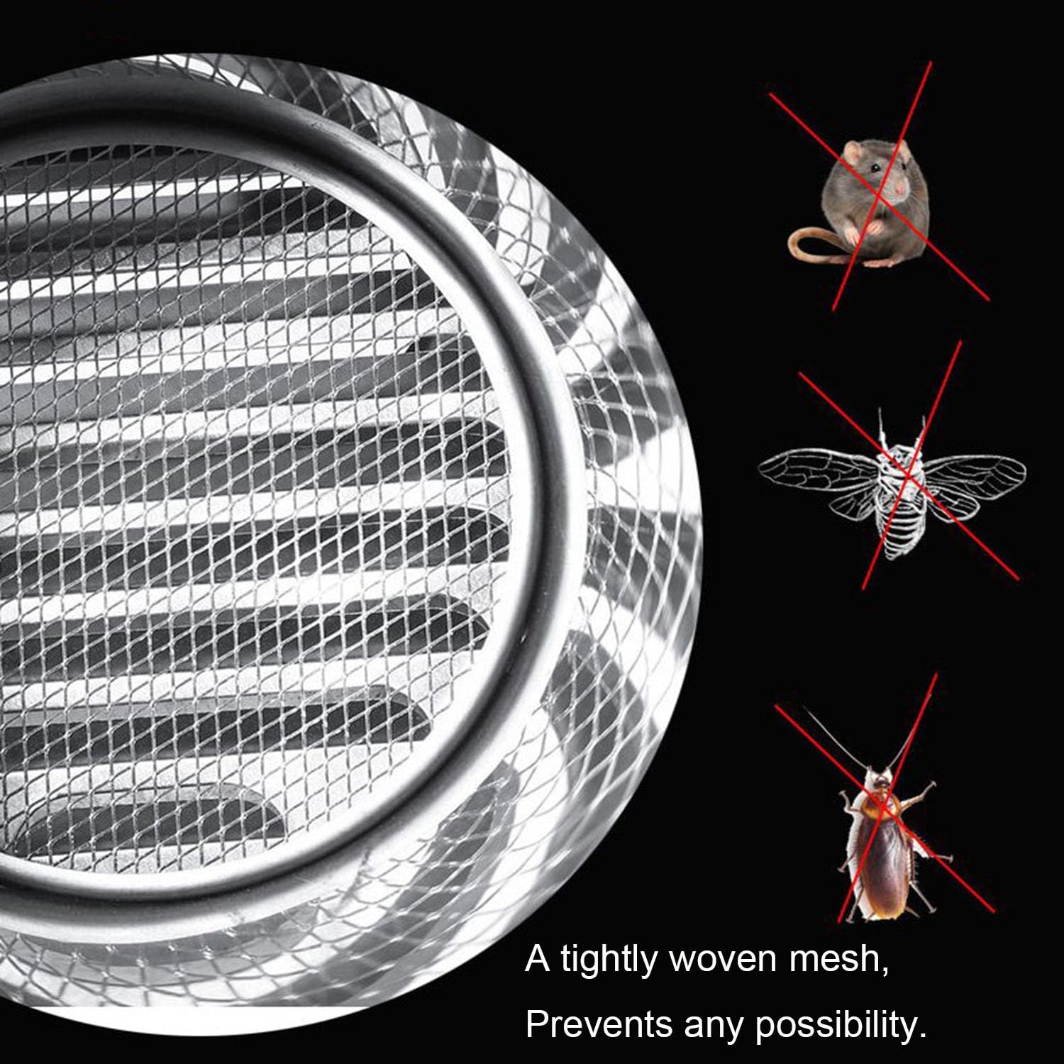 Ronde Ventilation Grille, Grille D'aération en Acier Inoxydable, Grilles de Ventilation Sphériques pour Ventilations et Conduits d'Échappement(250mm)