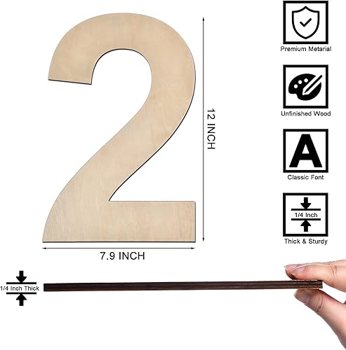 Vista 157 de Letra S de madera de 12 pulgadas, letra S de madera sin terminar de 1/4 de pulgada de grosor para decoración de pared del hogar, manualidades