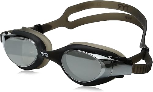 TYR Adult Vesi Mirrored and Non-Mirrored Swimming Goggles with Wide Peripheral Range, Anti Fog, No Leak, and Quick Adjust