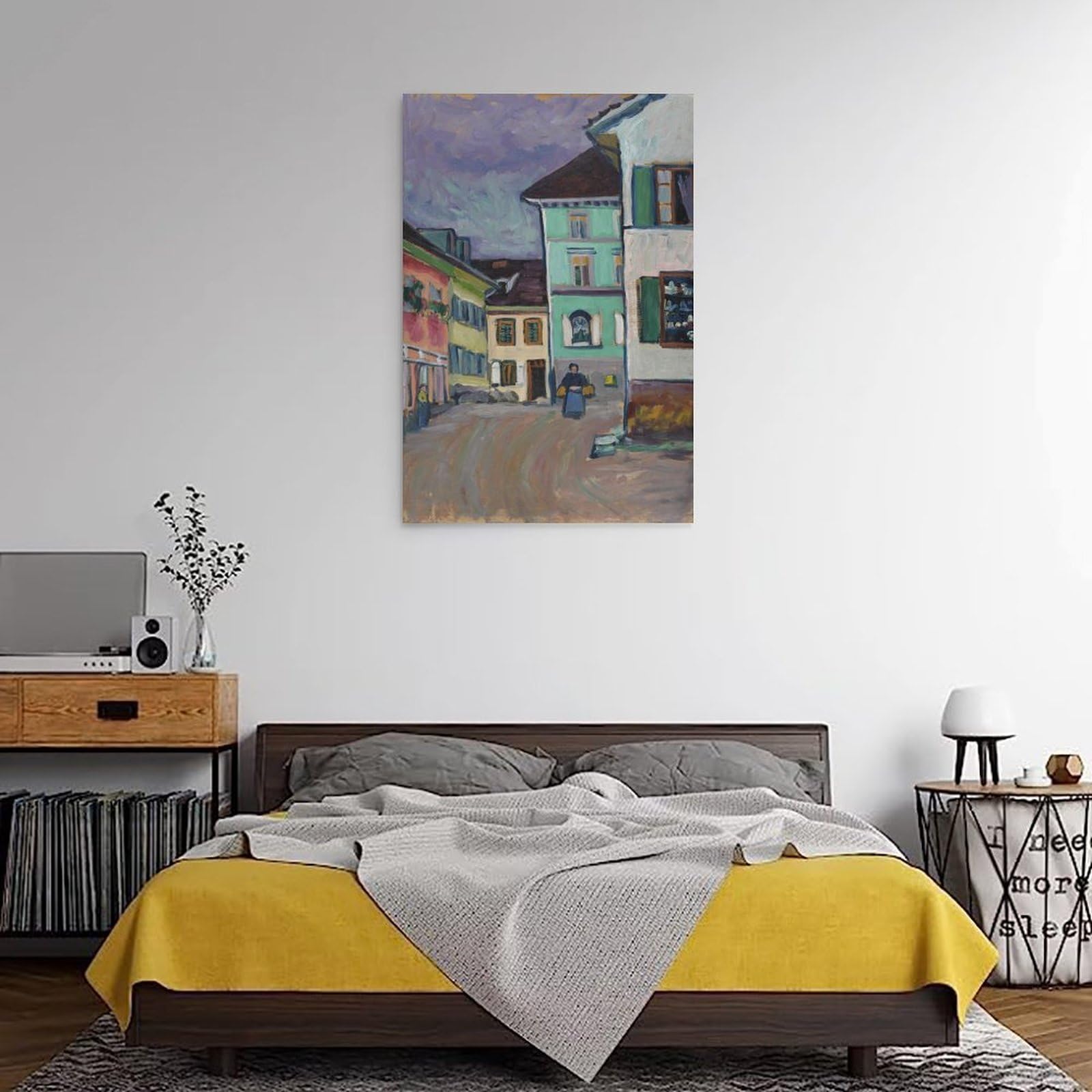 Murnau Top of The Johannisstrasse by Wassily Kandinsky, impresiones en lienzo modernas, pinturas decorativas para habitaciones de niños o niñas, murales para sala de estar y pinturas con motivos